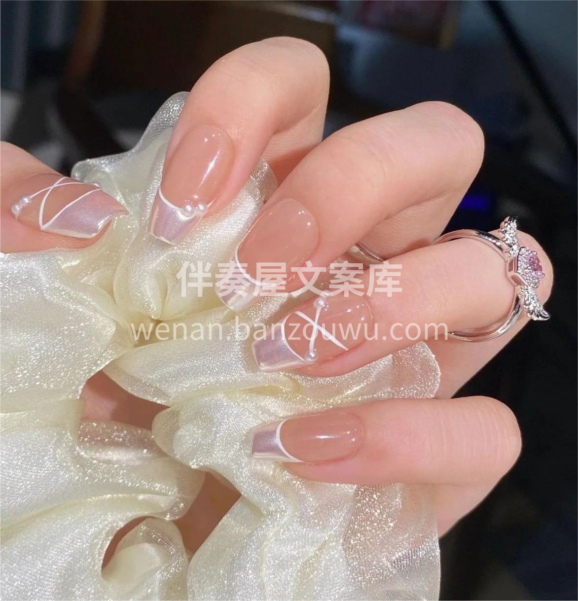 芭蕾风美甲尊嘟好美腻✨ 简直是纯欲天花板