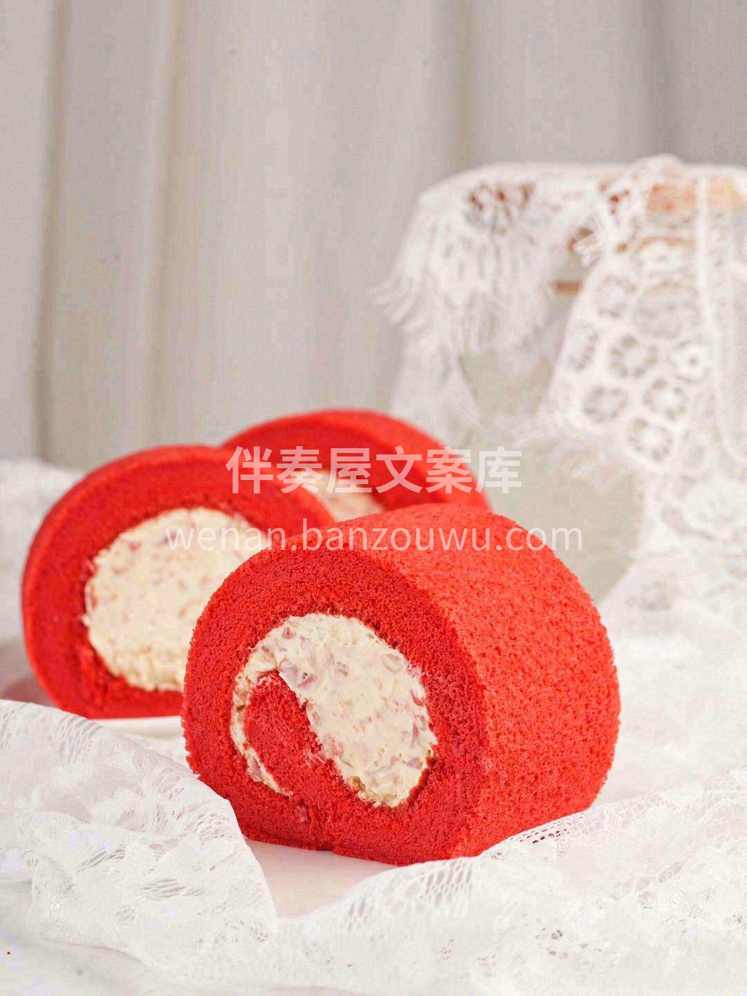 红丝绒奶油蛋糕卷🍰雍容华贵的红天鹅💕 这 配图1
