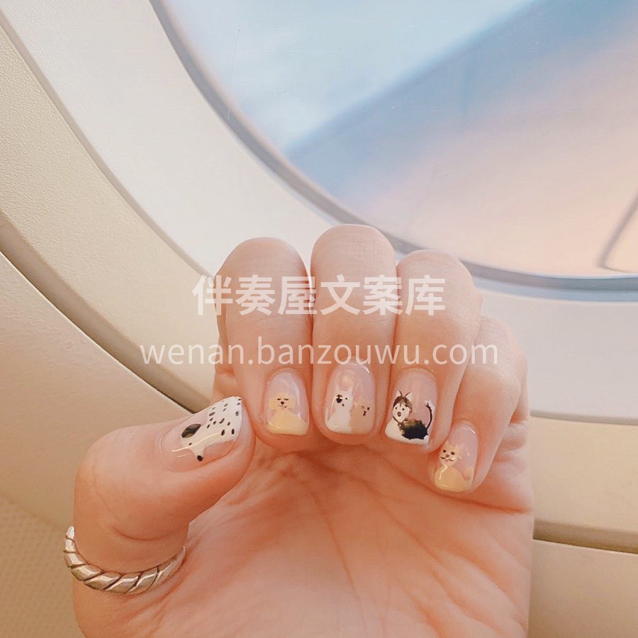 #动物美甲# 可爱的斑点狗 憨憨的哈士奇