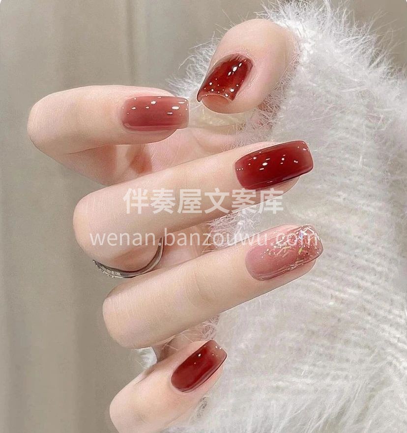 显白红色简约气质美甲💅 绝对是黄皮妹子的