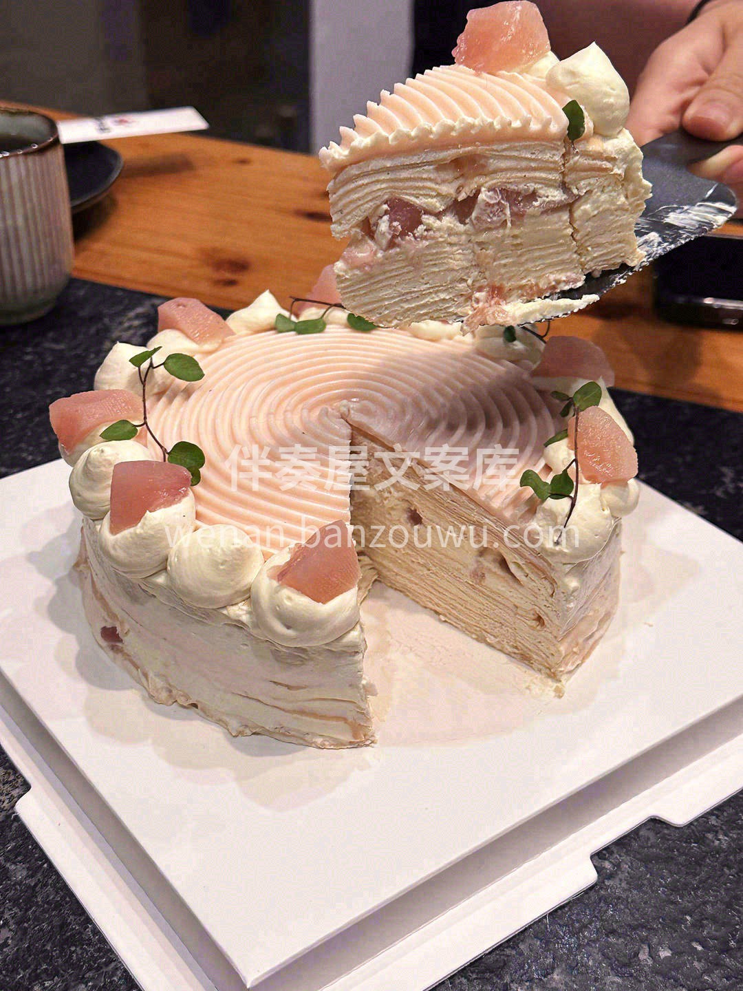 🍑蜜桃法式千层✨粉粉嫩嫩的💗 🌟夏天的香 配图2