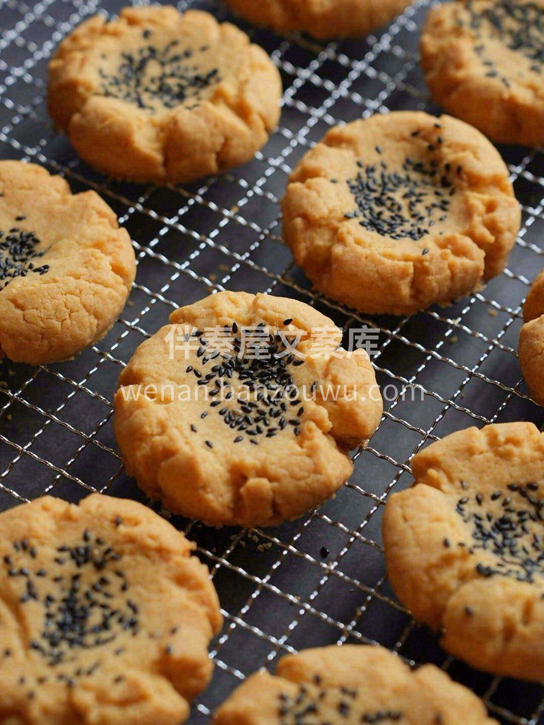 🥞手工芝麻酥🥞 金黄的桃酥融入超多黑芝麻 配图2
