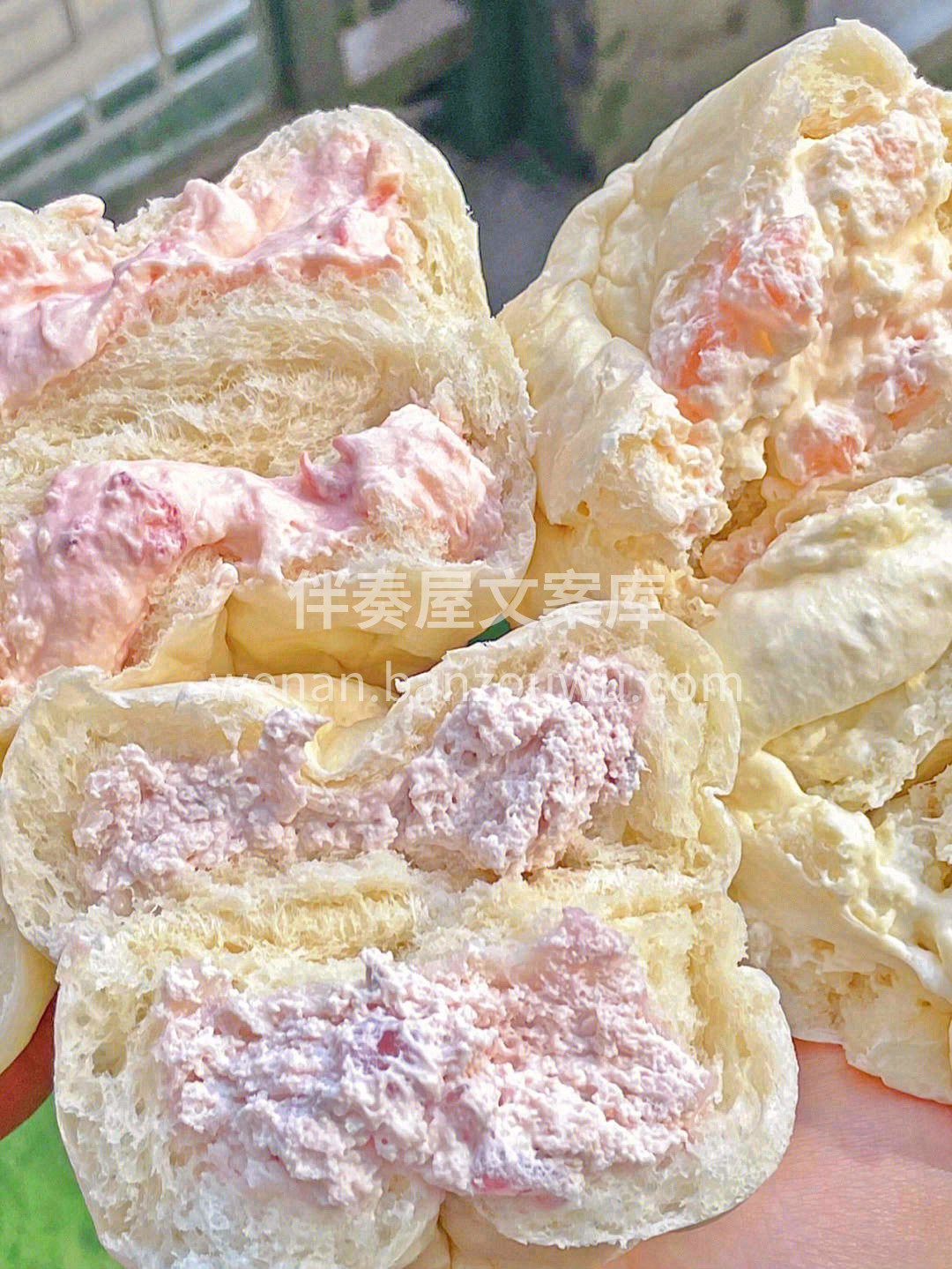 🌷网红冰皮面包，纯正的冰奶油带着松软Q弹 配图2