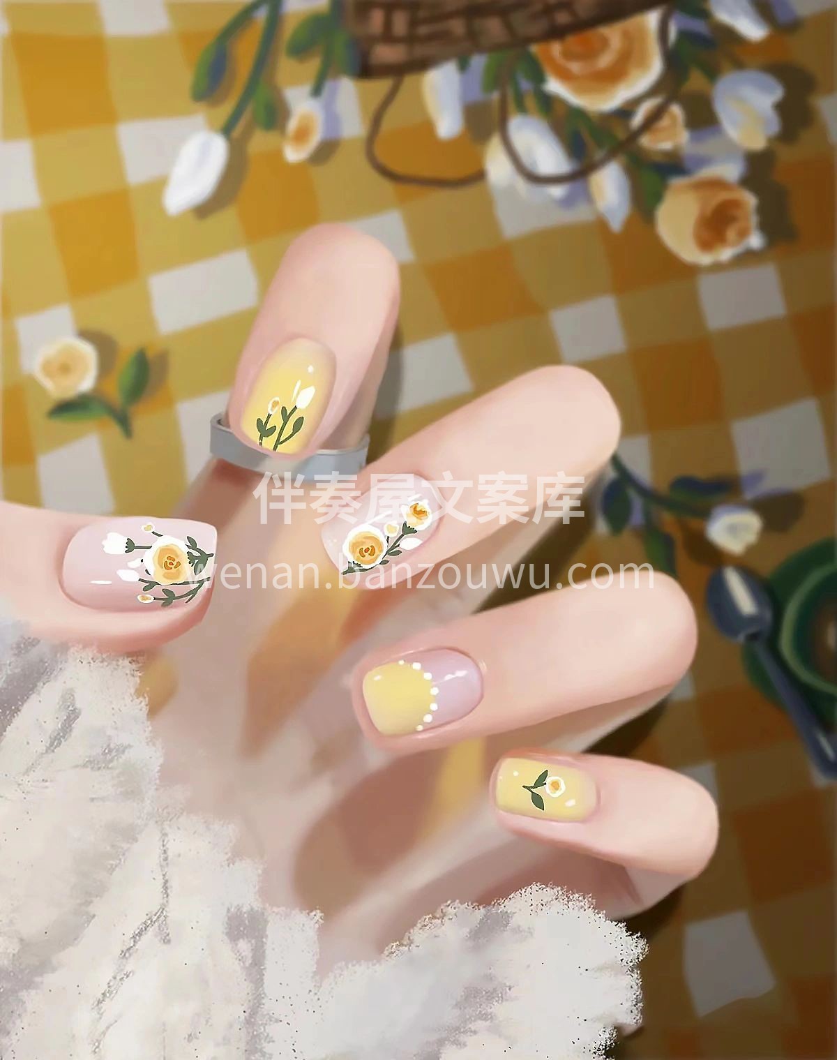 把色彩点在指尖，清新随风~ 可爱、花花， 配图3