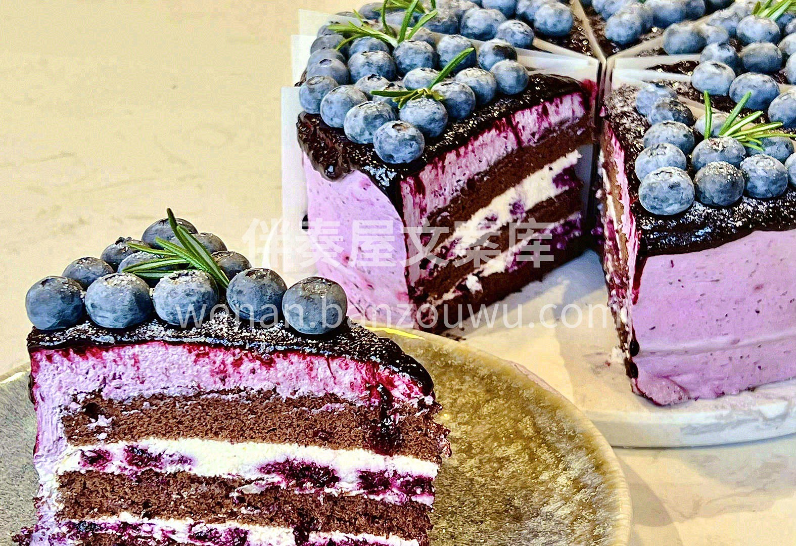 🍰蓝莓瀑布戚风🍰 巧克力戚风➕现熬蓝莓🫐 配图1