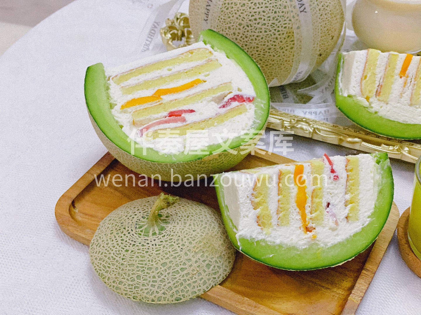 🍈当玫珑蜜瓜遇上绵密奶油💫清甜爽口与顺滑 配图1