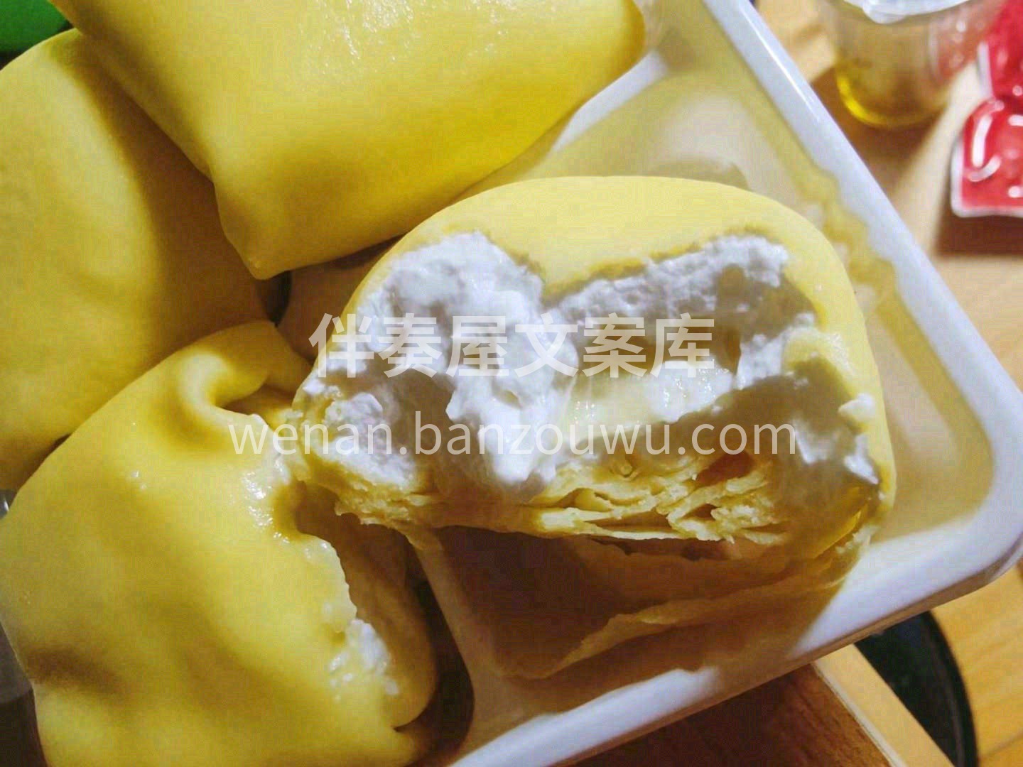 🍥软薄Q弹的外皮，包裹住奶油的香浓，榴莲 配图2