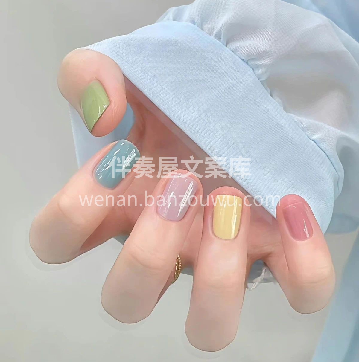 夏日彩虹糖果美甲🍬 莫兰迪少女配色 真的
