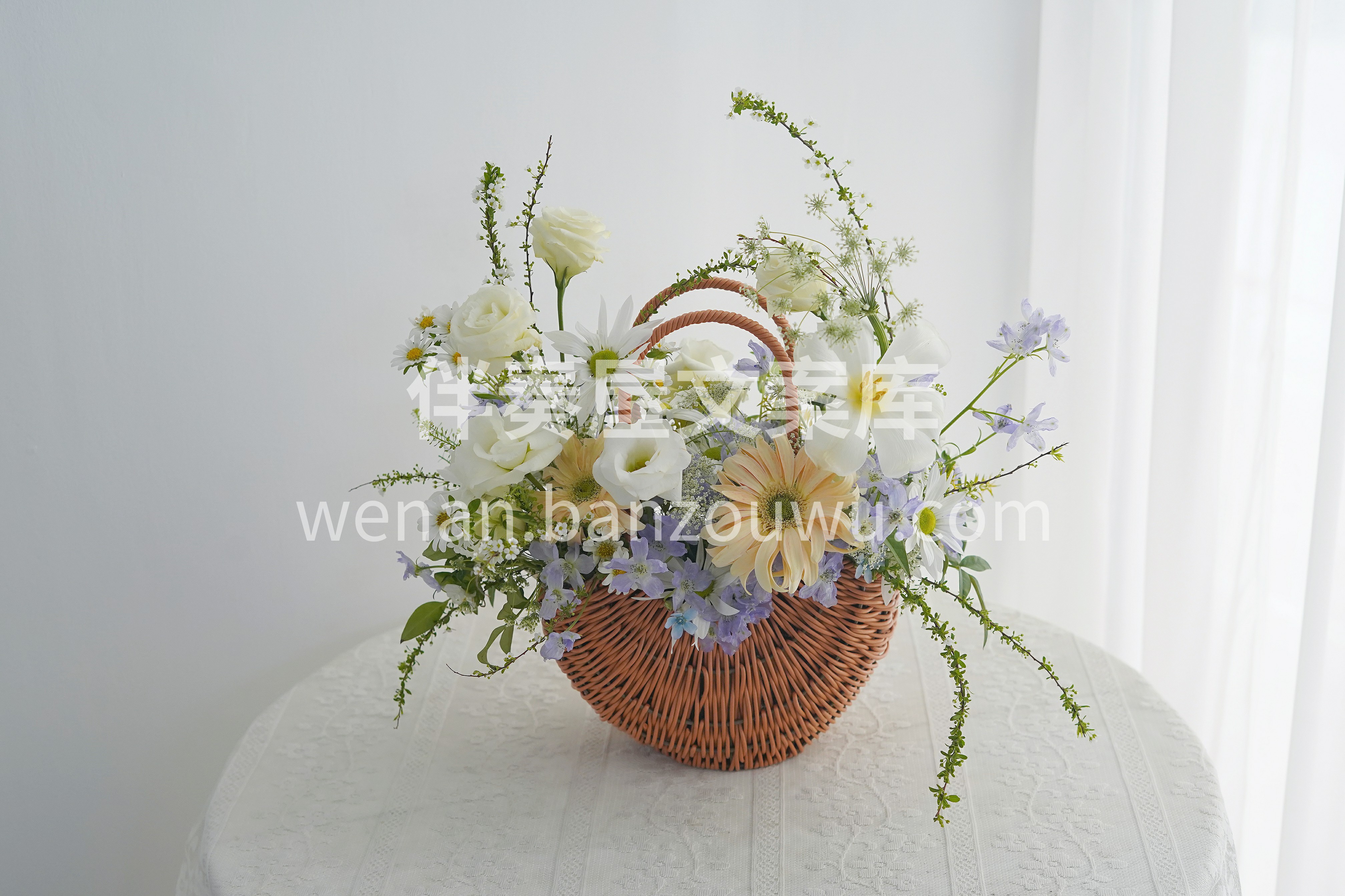 清新自然的混搭手提花篮🌸 💛甜甜的奶油系💛 送你满满一篮子的 配图2