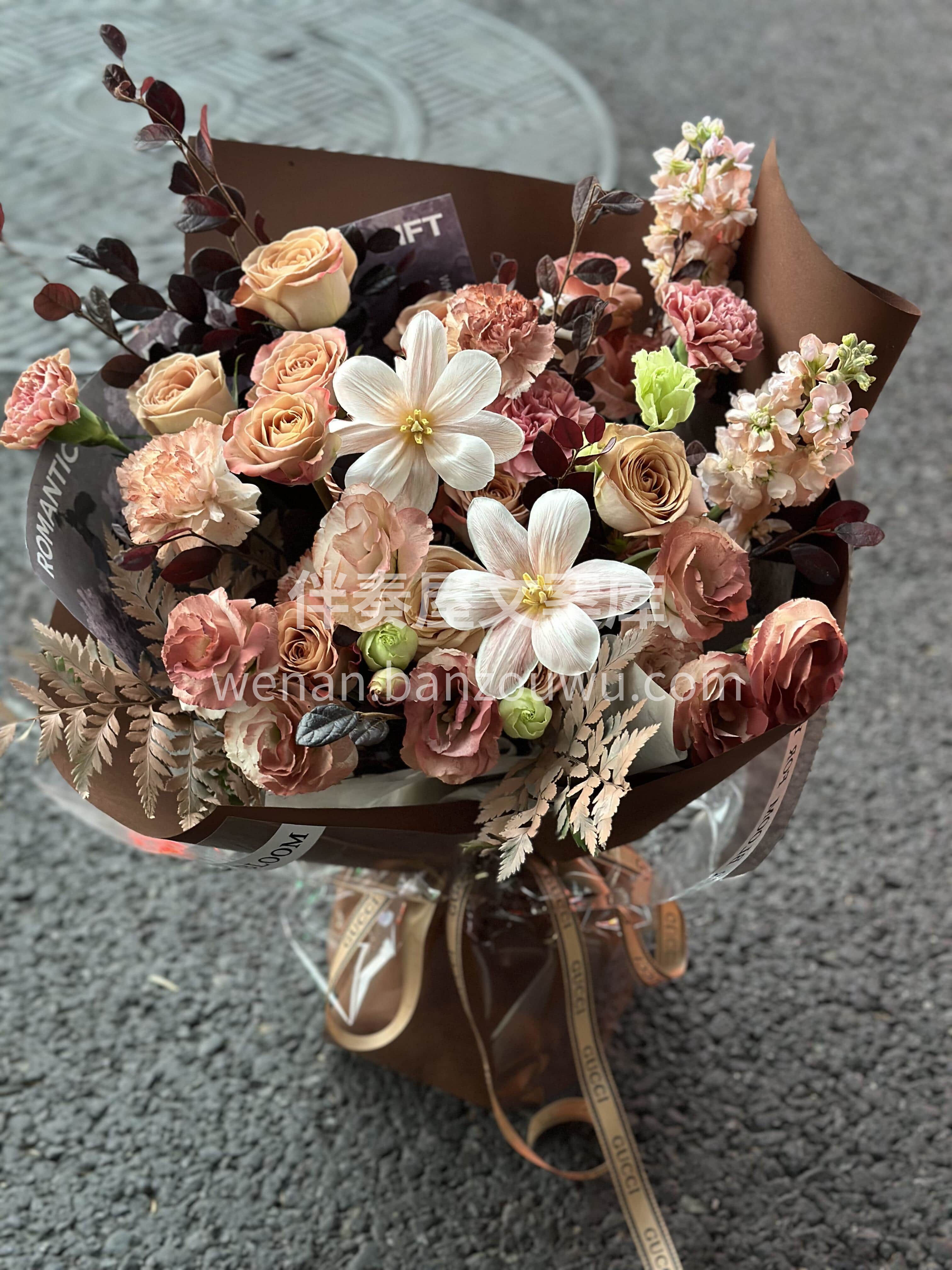 复古色混搭花束🤎 像午后阳光洒在咖啡杯上的味道[咖啡] 又带 配图2