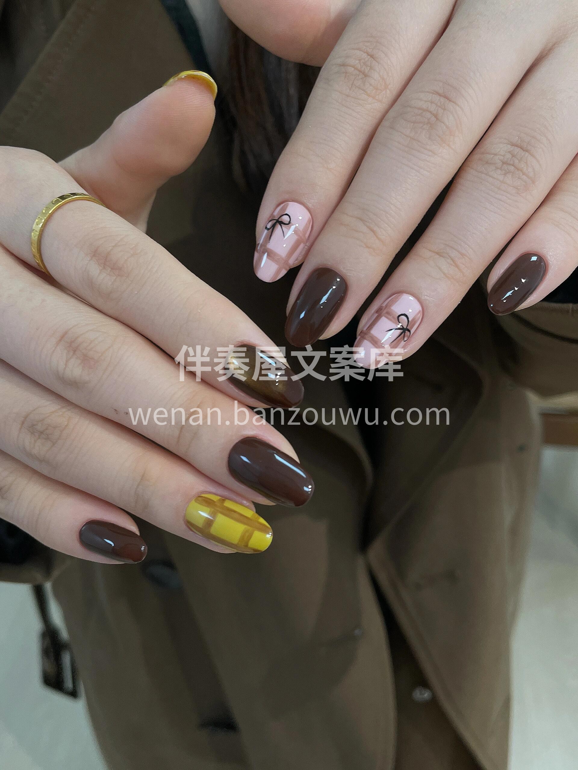 秋冬款｜棕色系格纹清新配色 配图2