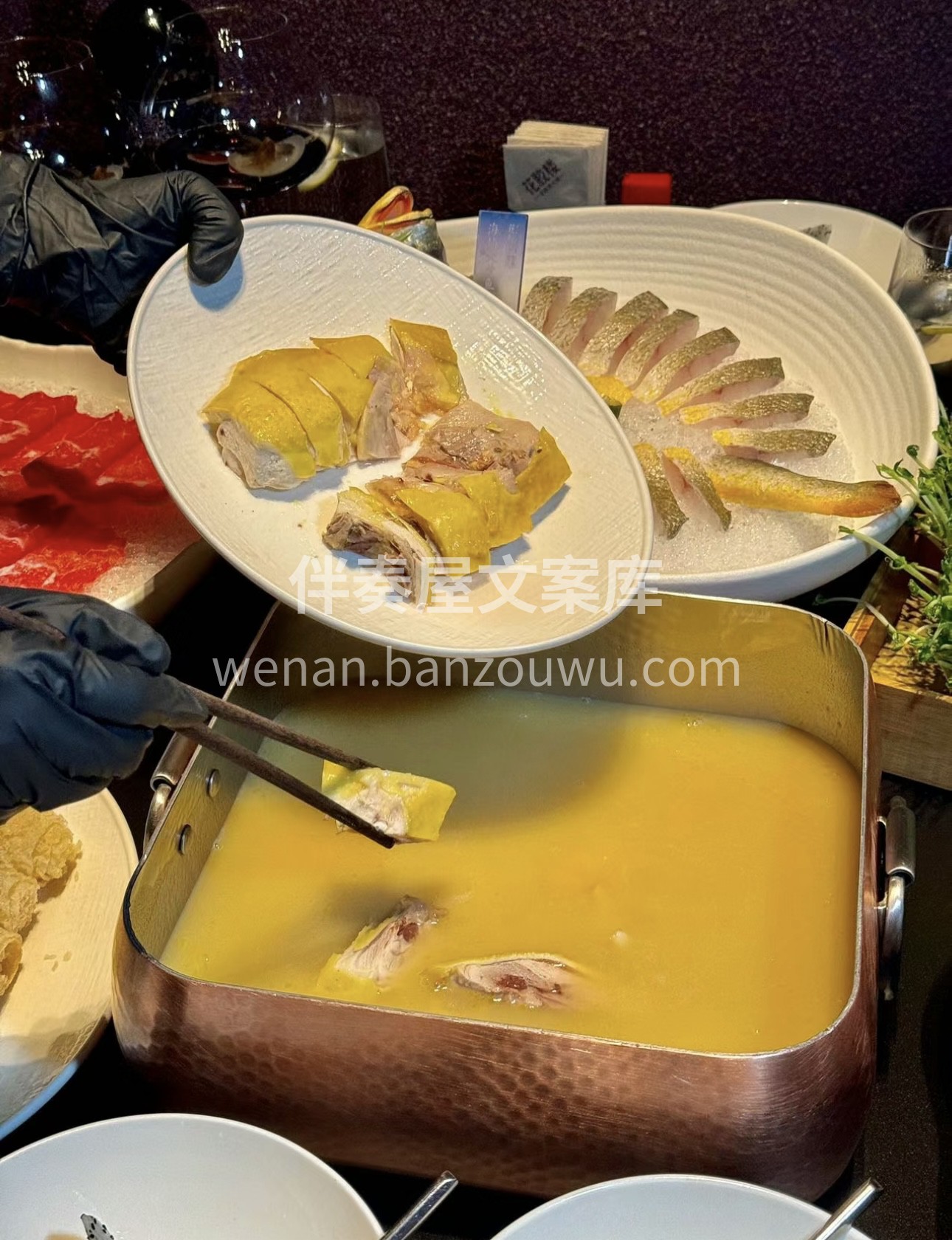 花胶鸡火锅，是美食界的黄金搭档。花胶的弹 配图1