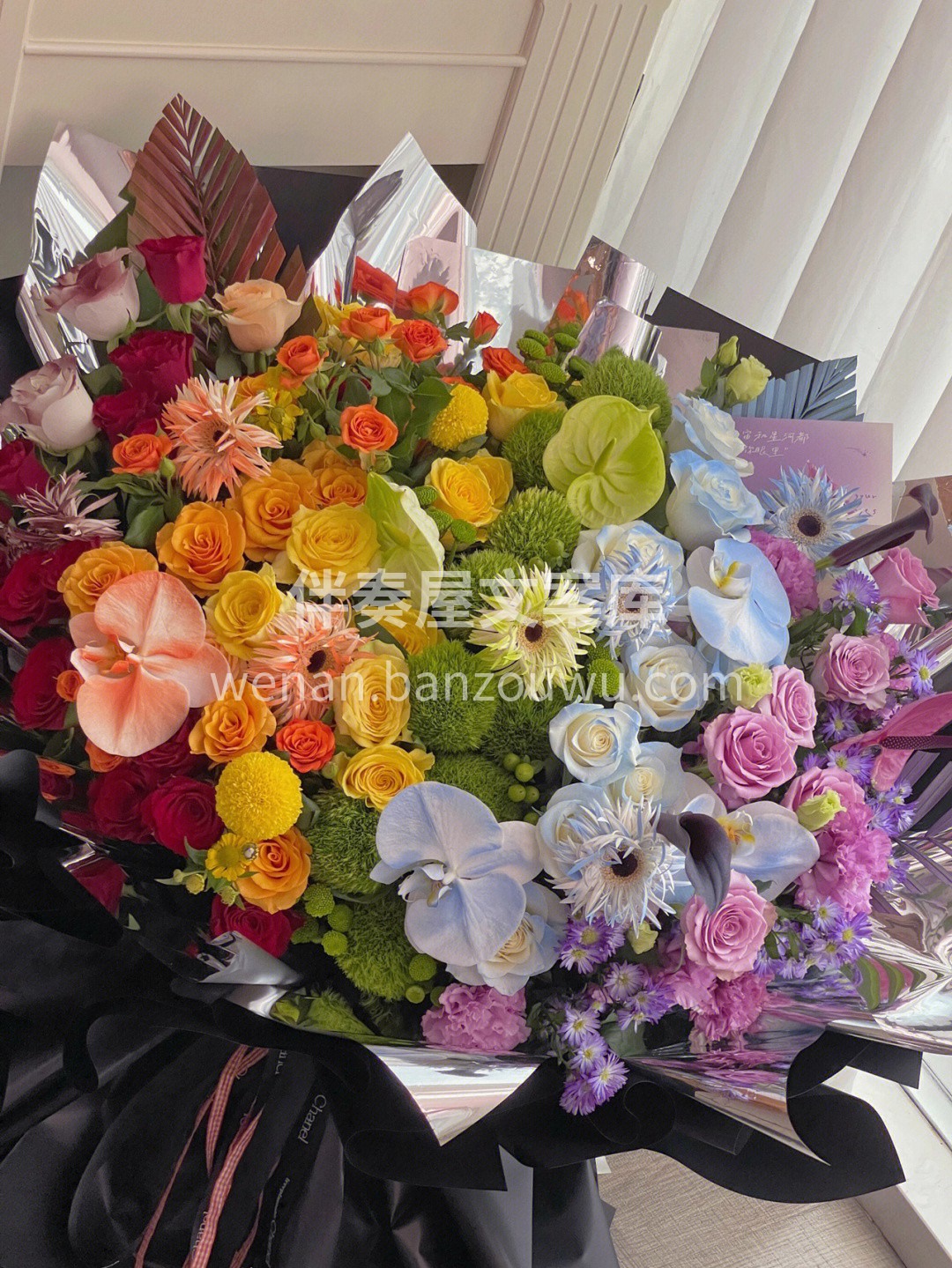 彩虹渐变色巨型花束😍 真心太美了吧，求婚 配图3