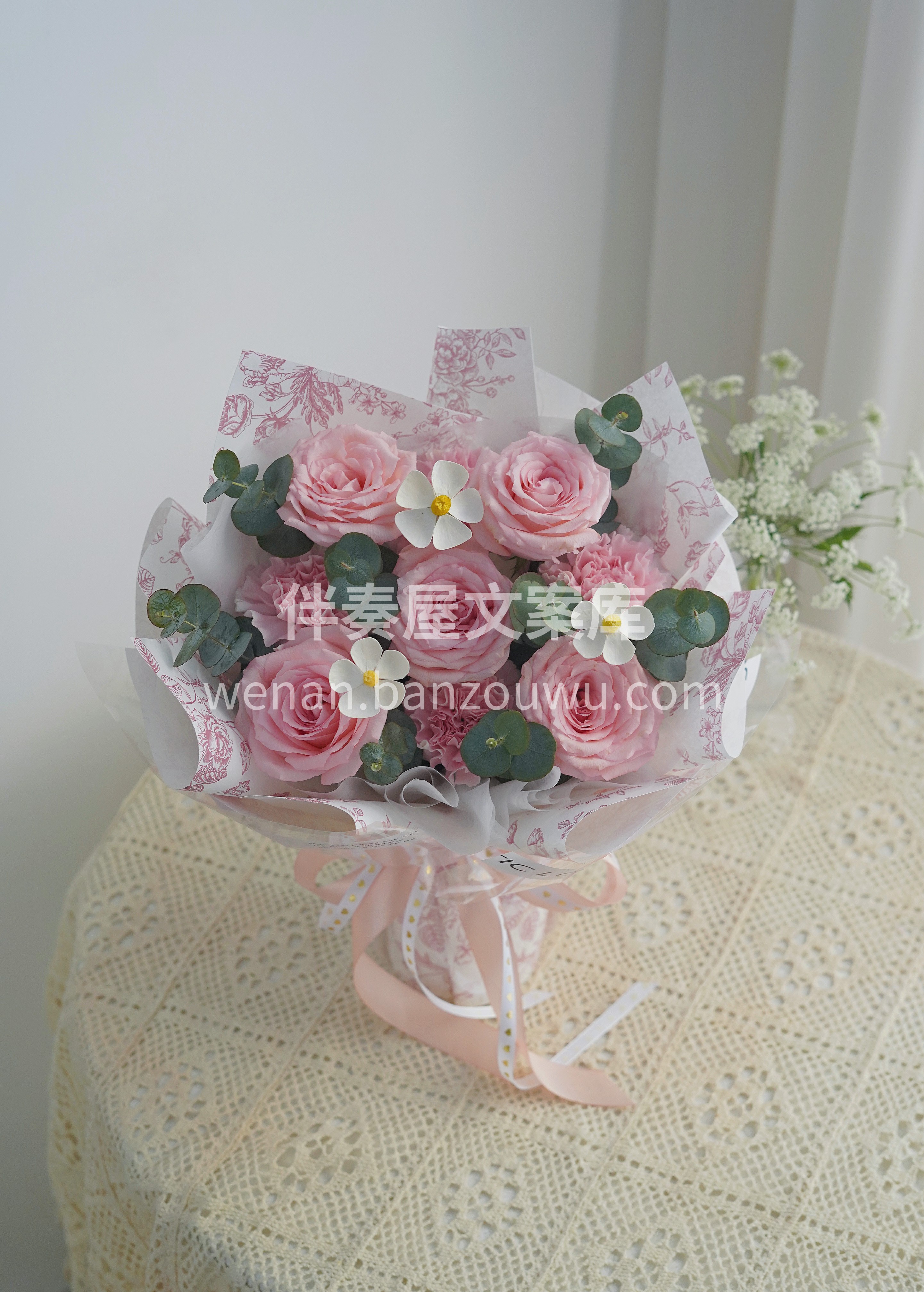 #粉色系母亲节小花束🌷 🍃一生的温柔浪漫 要给妈妈一份🎐 配图3