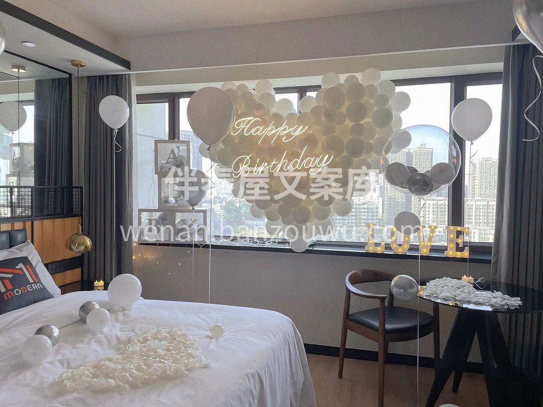 纯白色系生日布置 简单又高级，仪式感十足 配图1