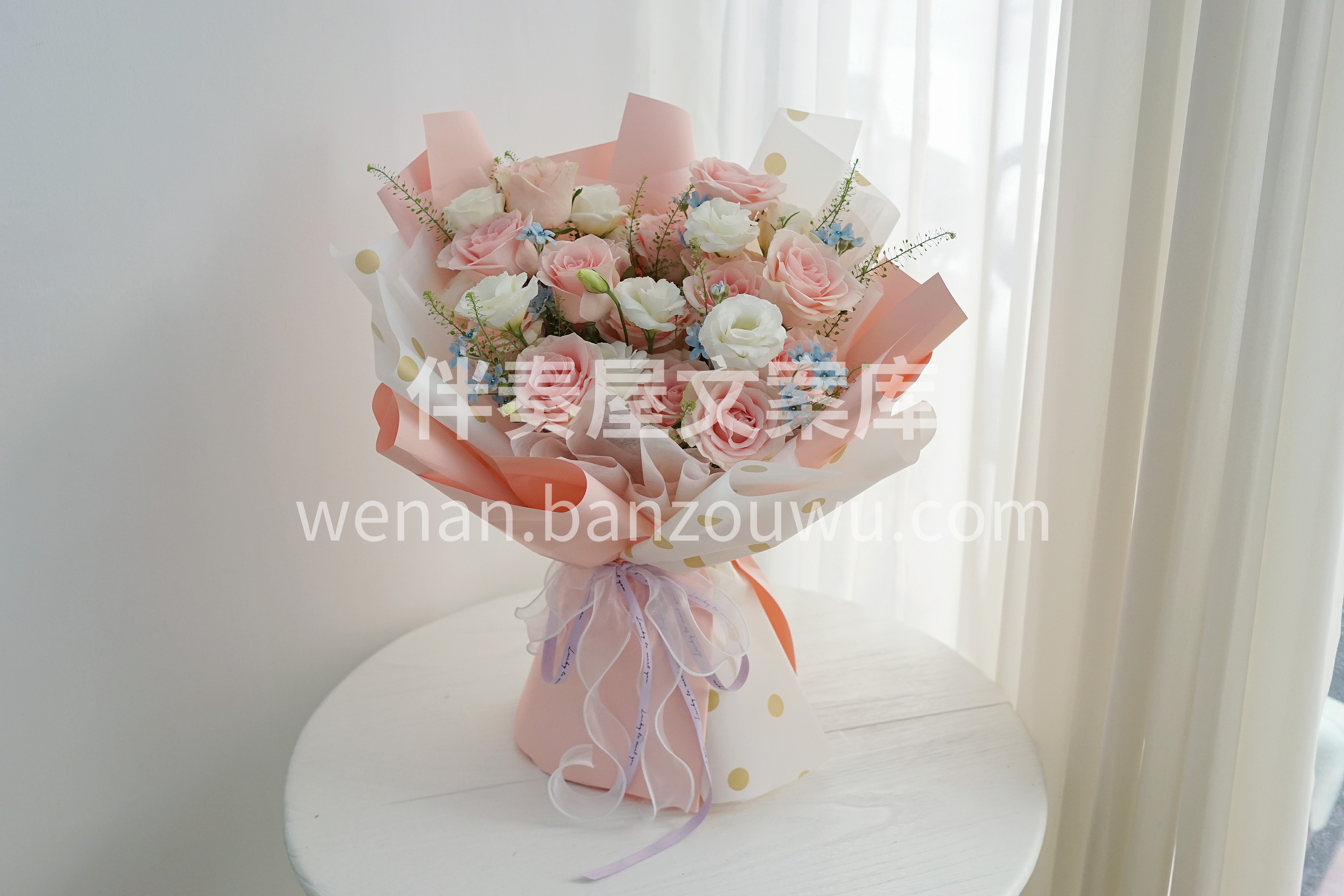 波点纸和粉色花花🌸适配度也太高了吧 还有 配图1