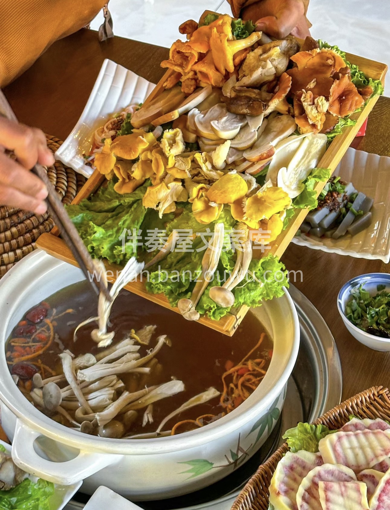 菌子火锅，多种鲜美的菌菇汇聚一锅，熬出浓 配图2