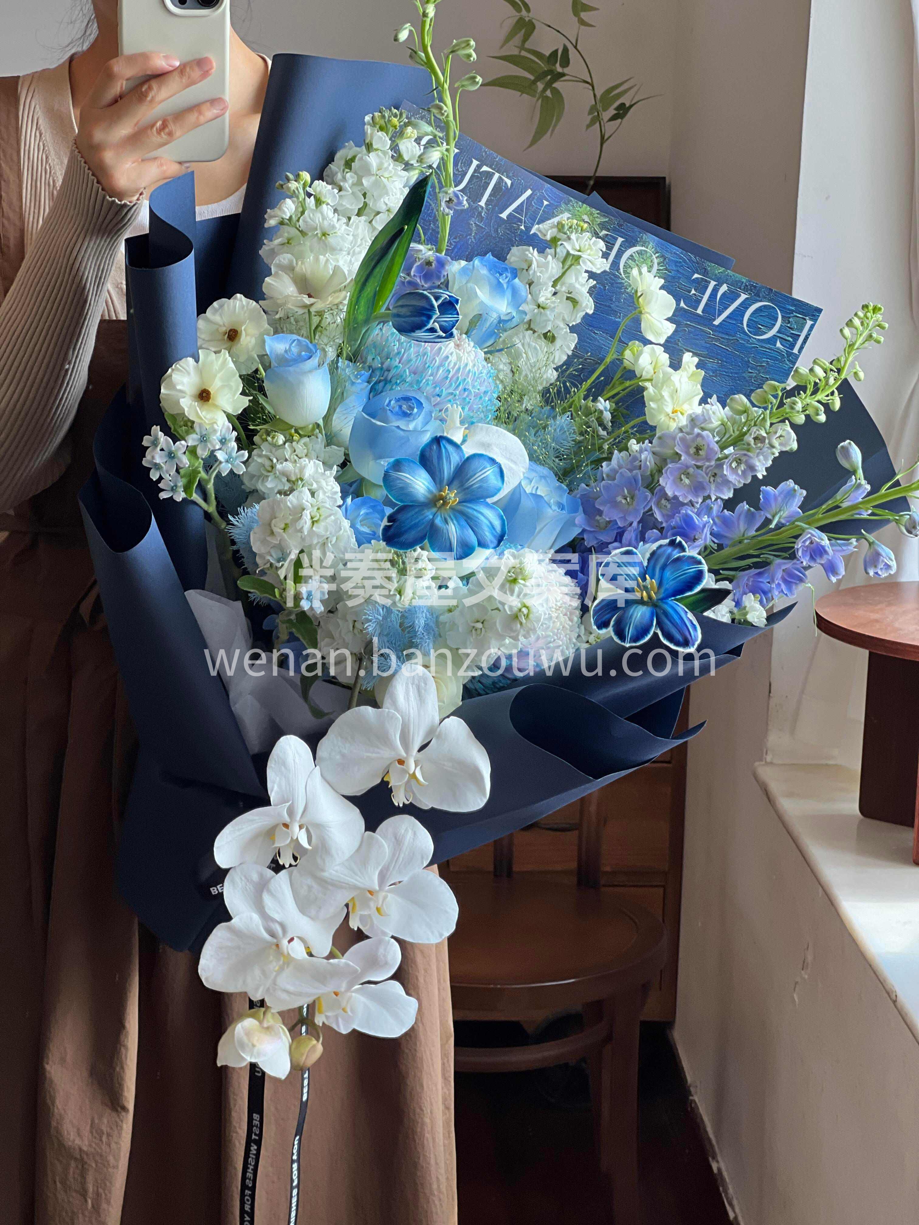 一束治愈系蓝调花礼💙 褪去浮躁🍃留下温柔 配图2