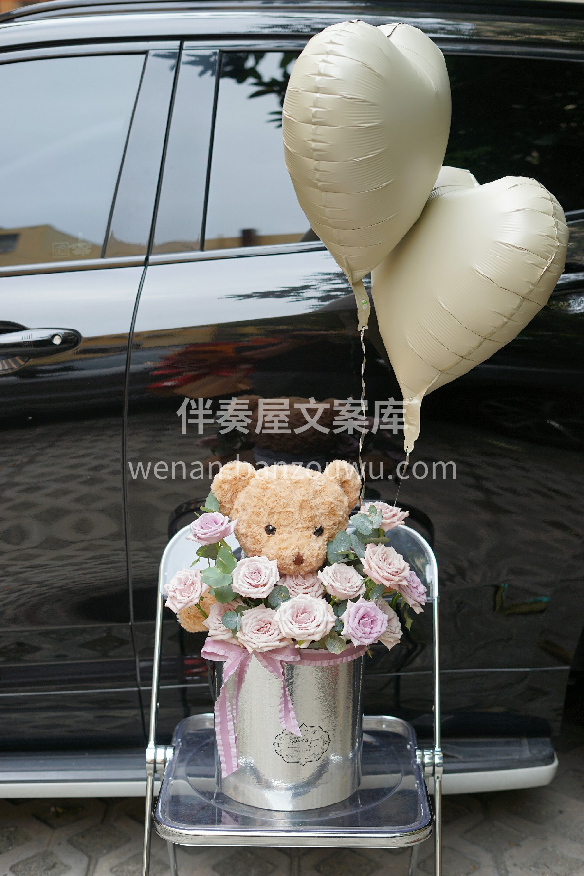 出来炸街啦🎈🎈 绝美 高级感满满的曼塔抱抱桶🌸 鲜花 玩偶🐻 配图4