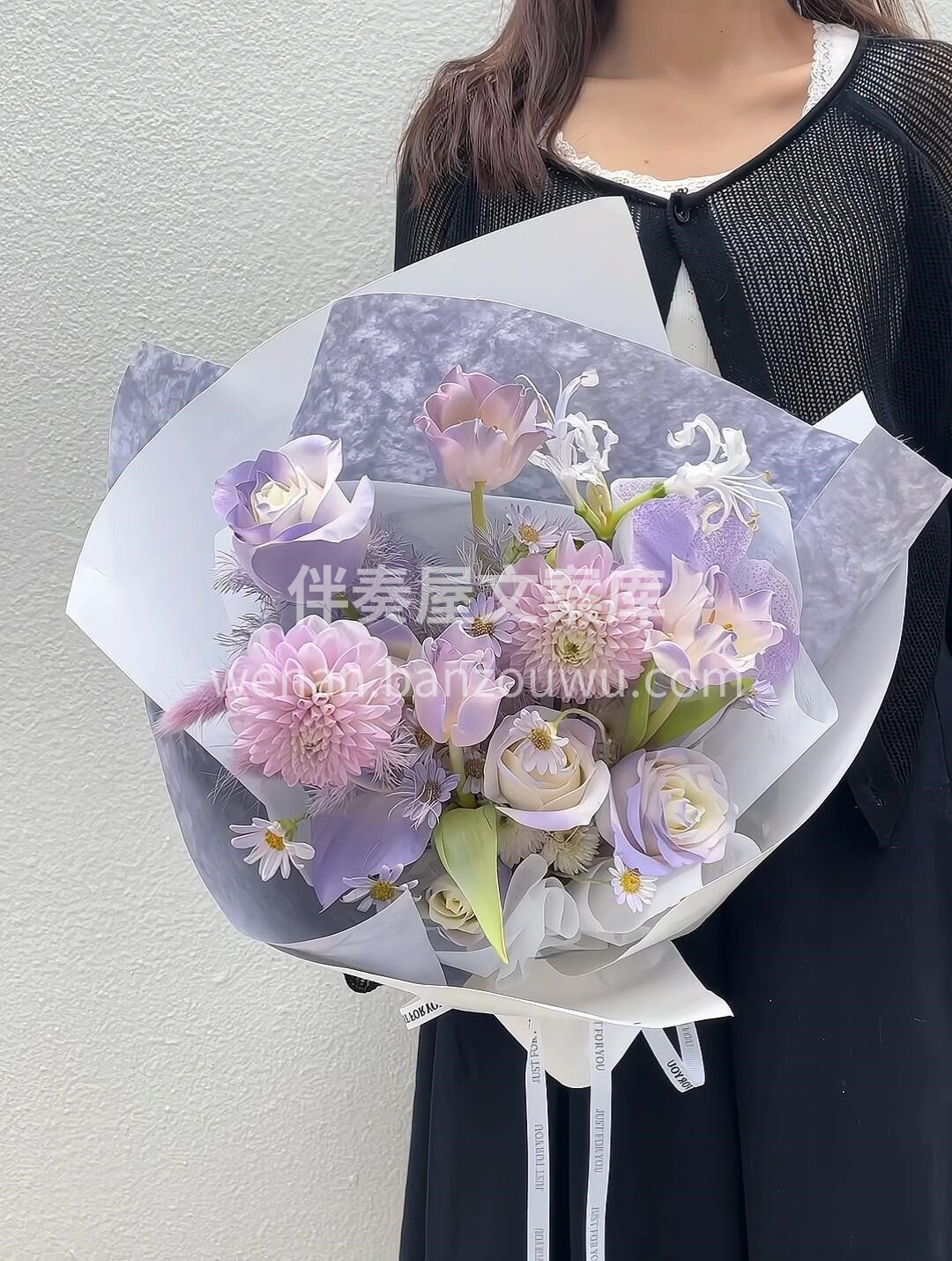 🎐温柔天花板紫色花束 灰色的天空 透明的 配图2