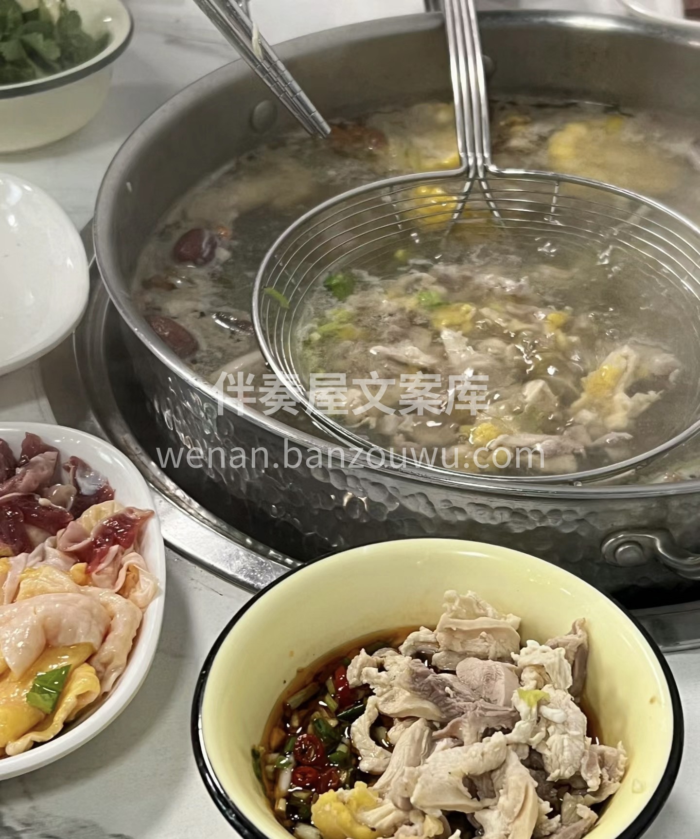 现杀的土鸡，没涮肉前喝一碗，汤很清甜，药 配图3