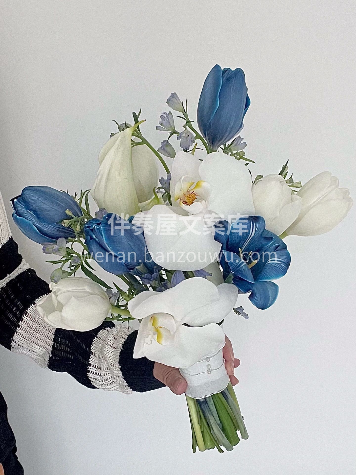准备了两天的手捧花💐 墨尔本午夜蓝💙定制 配图3