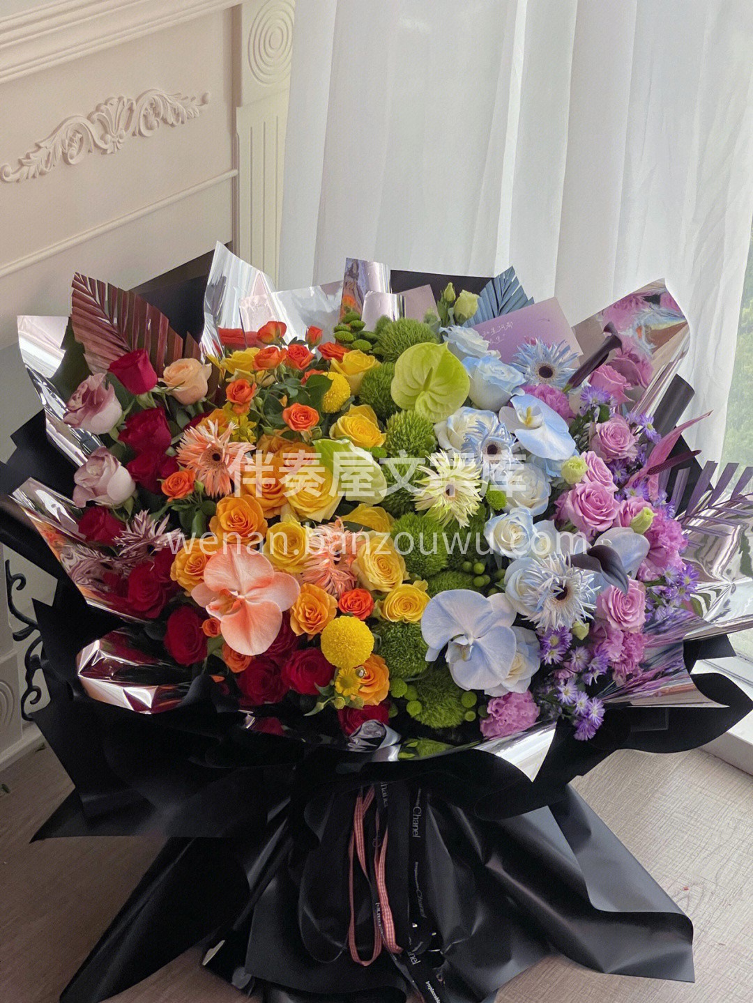 彩虹渐变色巨型花束😍 真心太美了吧，求婚 配图1