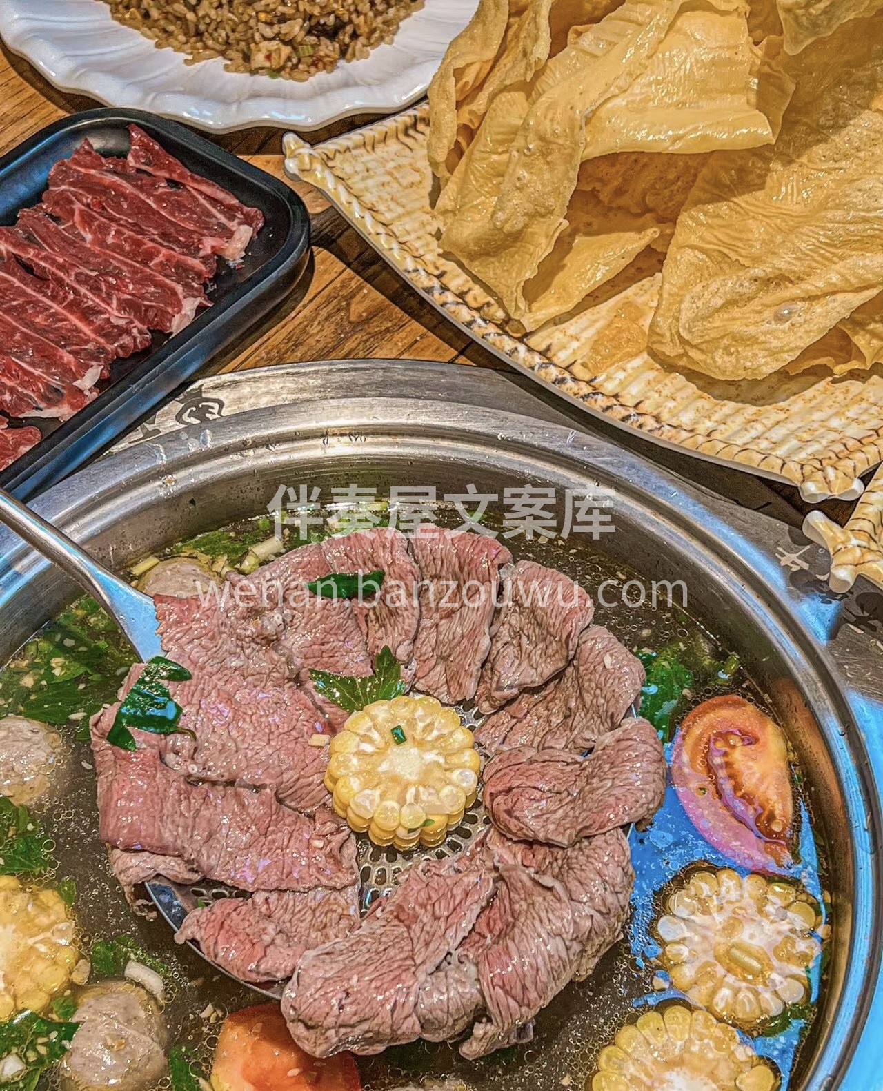 牛骨清汤锅～经过4个小时文火慢炖，用的纯 配图1