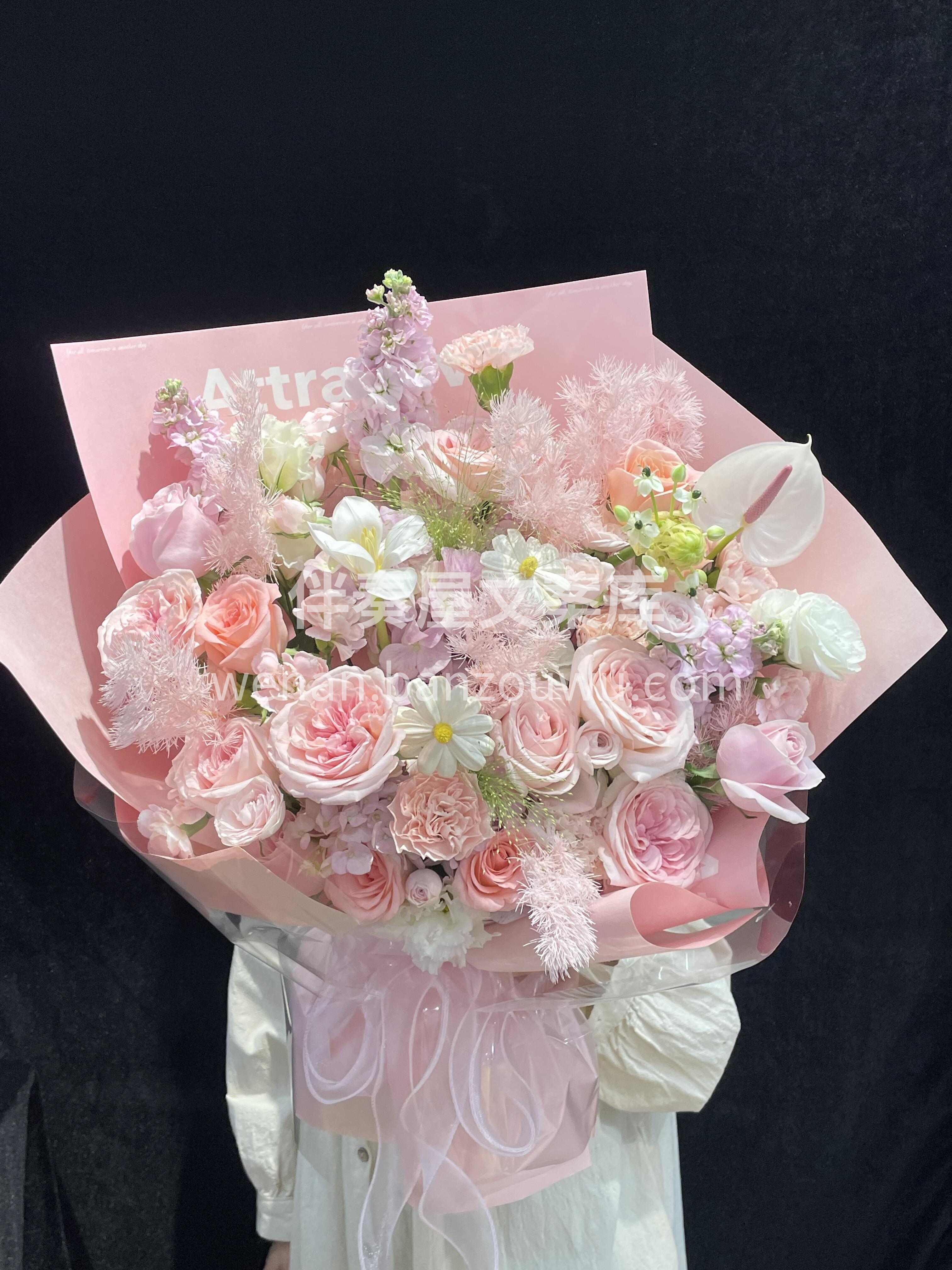 🌷粉色系混搭大花束 上到五六十岁的阿姨🌸 配图1