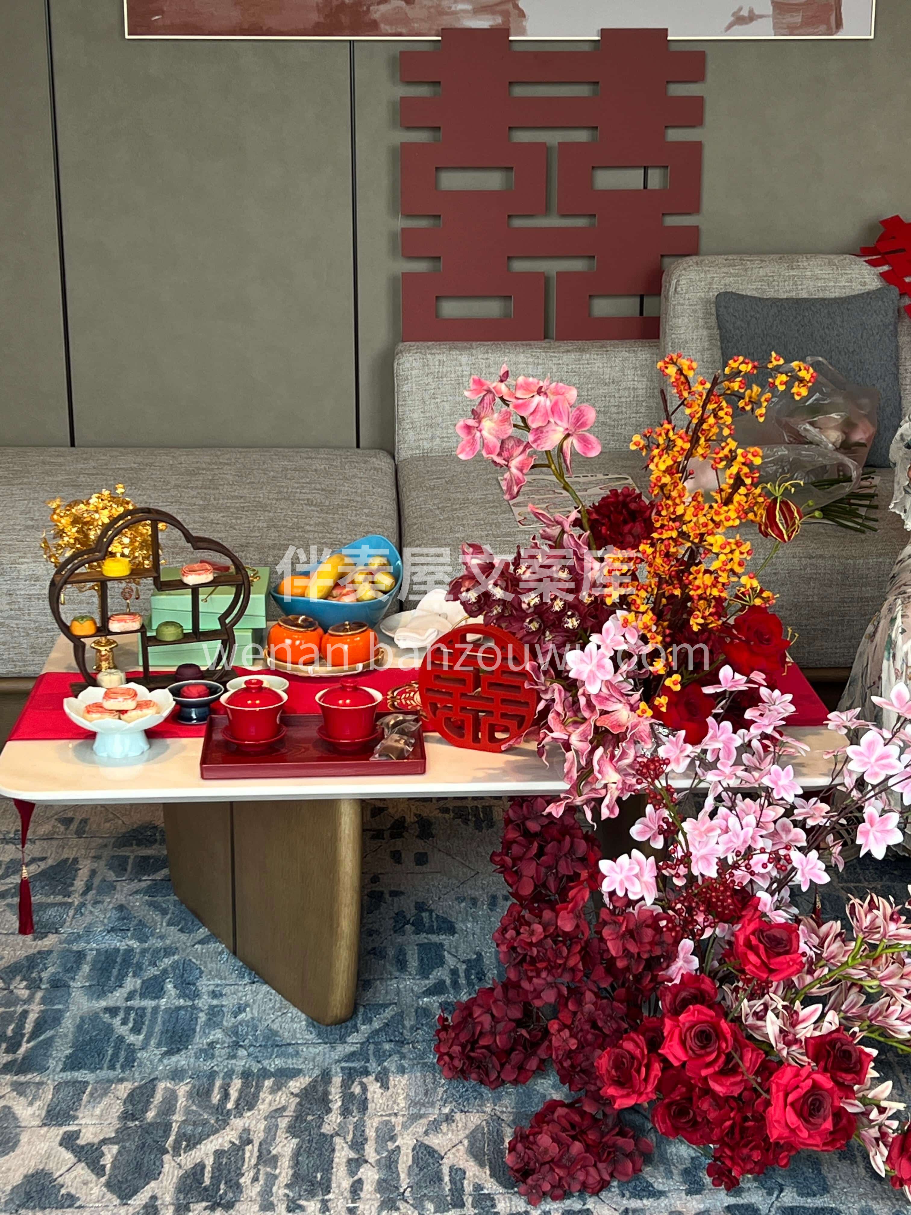 花艺婚房布置🌷 喜庆又高级🌹氛围感满满✨ 一切用心的准备只为 配图1