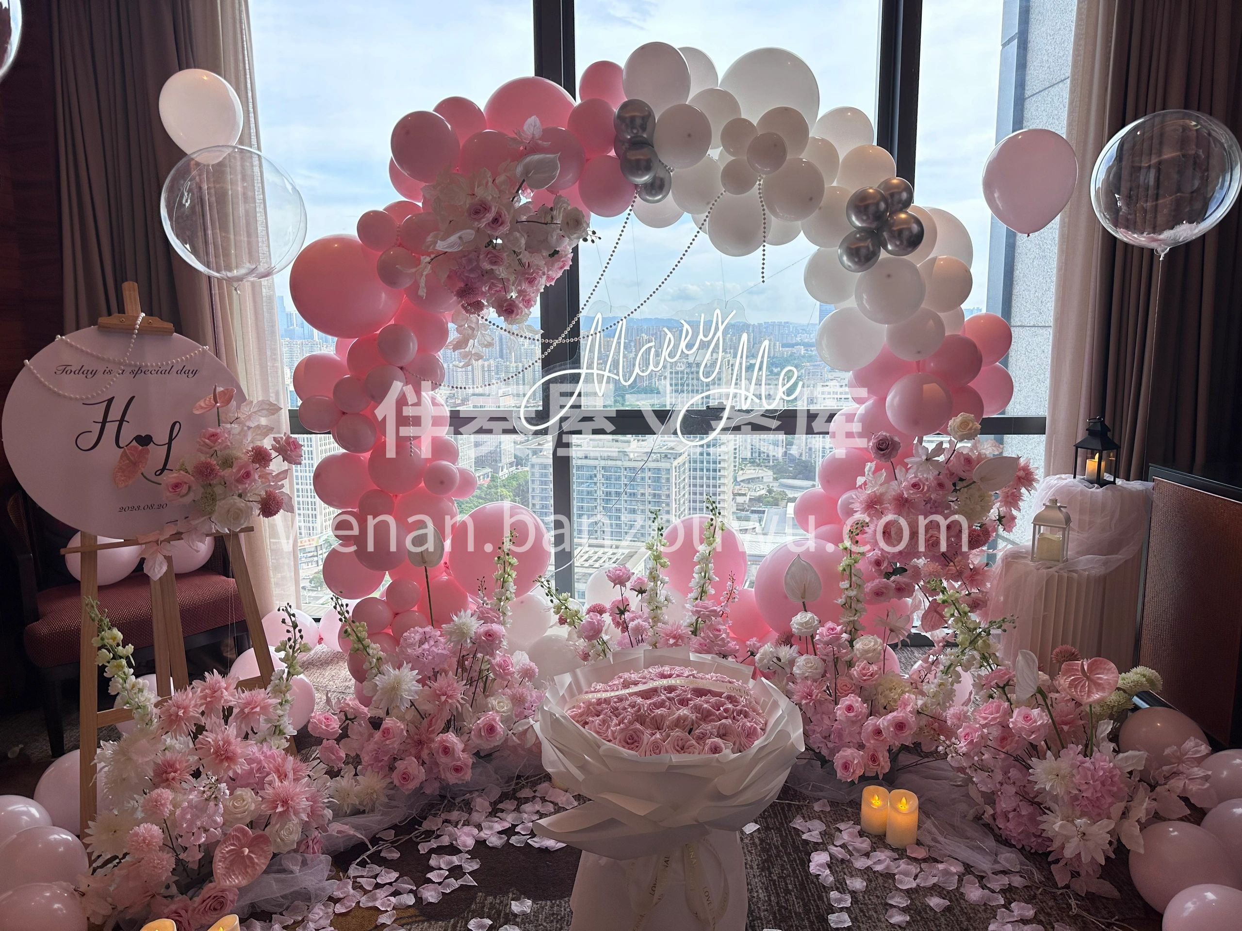 粉色系求婚布置 女主是一位♥少女心爆棚的女孩子 男主说想把女 配图6