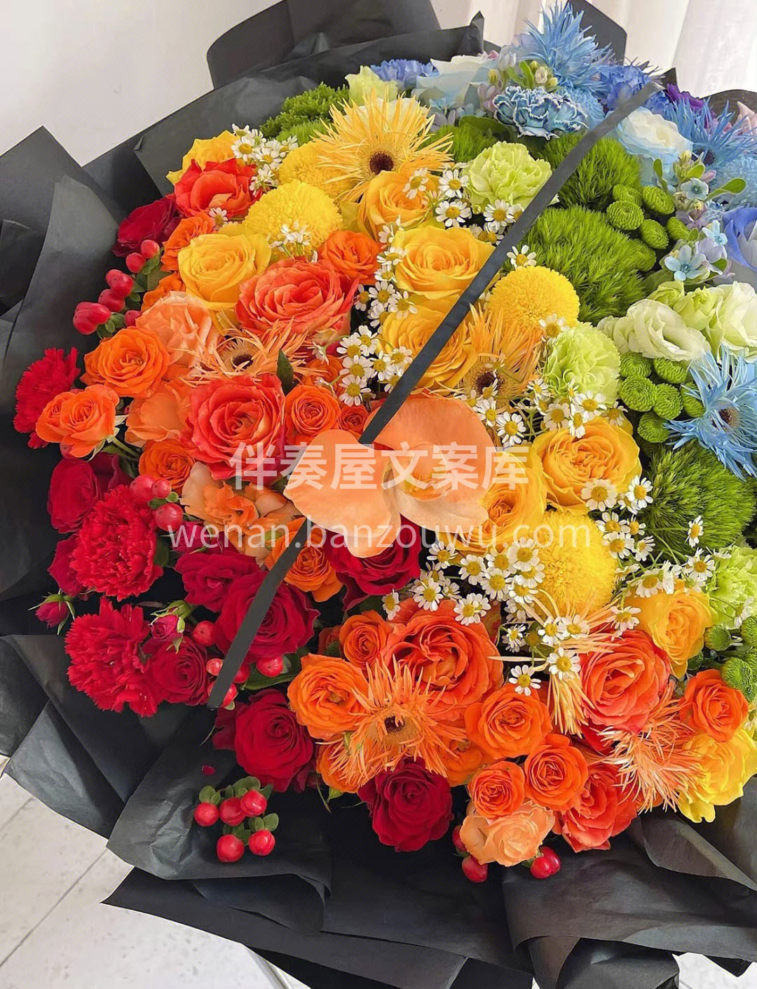 七彩云霞渐变花束 听说遇到彩虹🌈会有好运 配图1