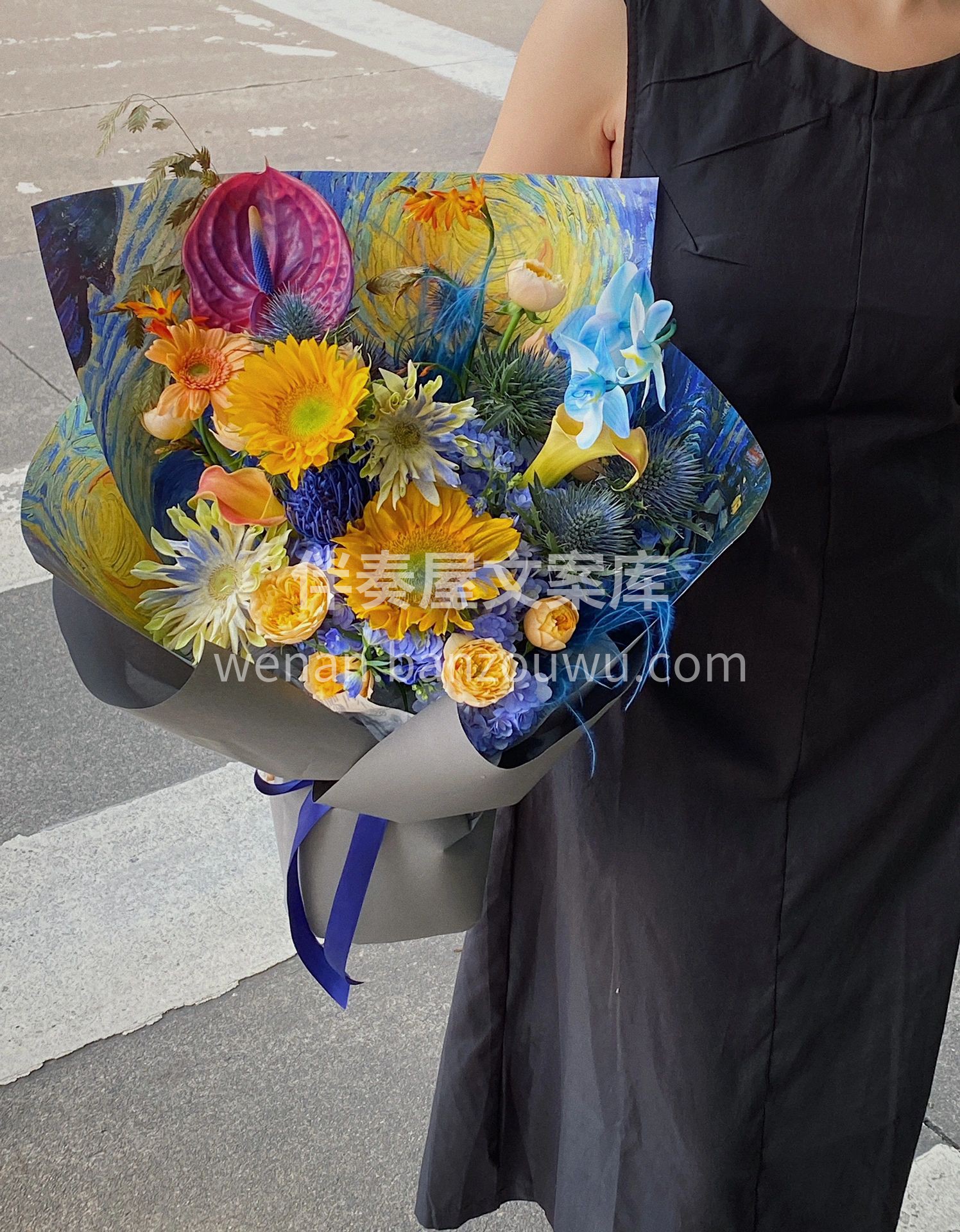 星空向日葵花束 这个撞色真的太美😍啦 绚 配图3