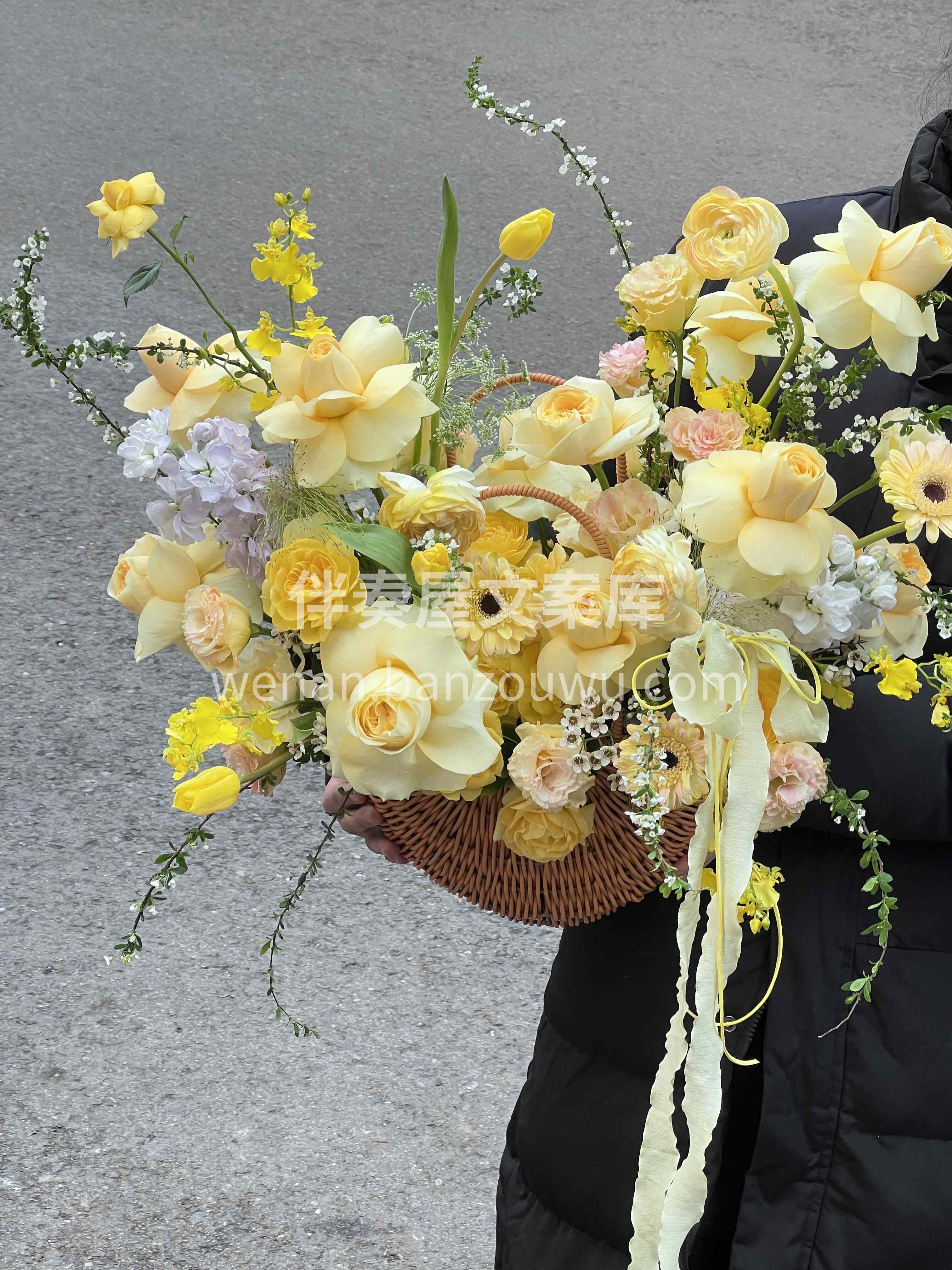奶油杯手提花篮🌼 把温柔装进花篮， 随手拎走满心欢喜。 🐴马 配图3