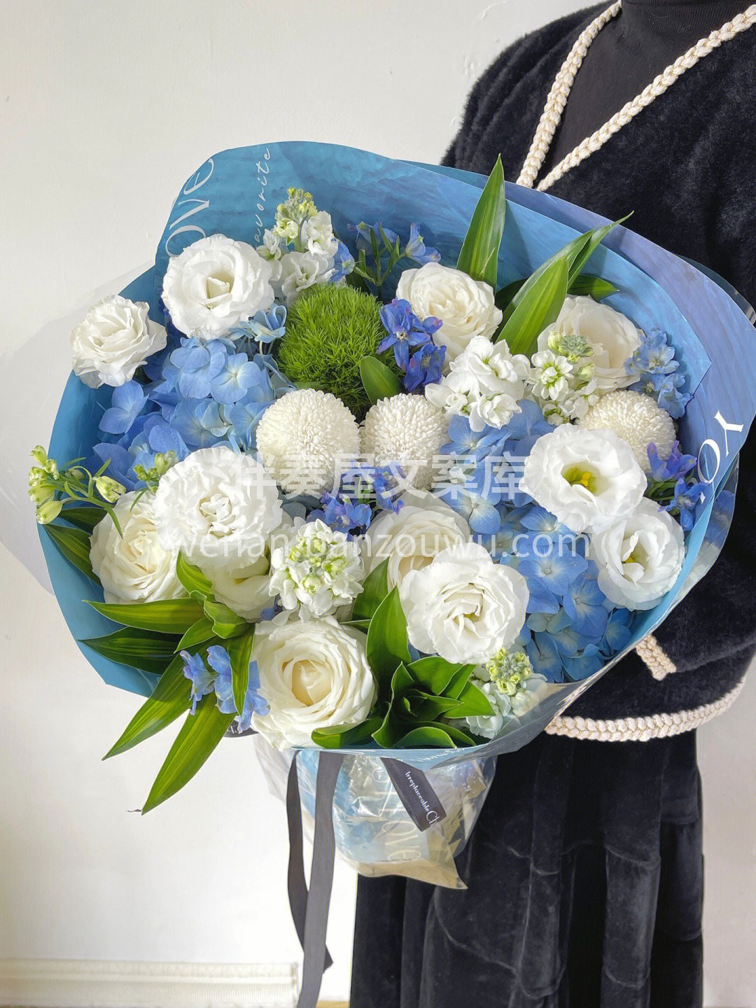 客订生日花礼~ 蓝色绣球花束真的不挑人  配图2