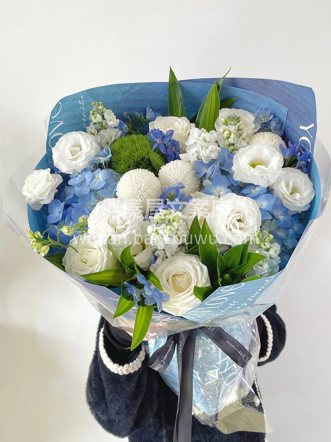 客订生日花礼~ 蓝色绣球花束真的不挑人  配图3