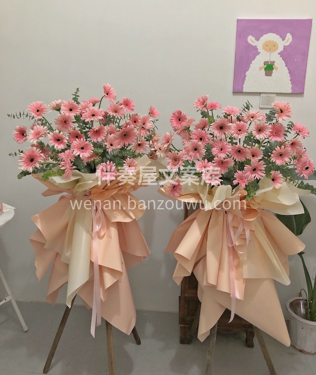 粉色系开业花篮 满足小姐姐的少女心 非常 配图1