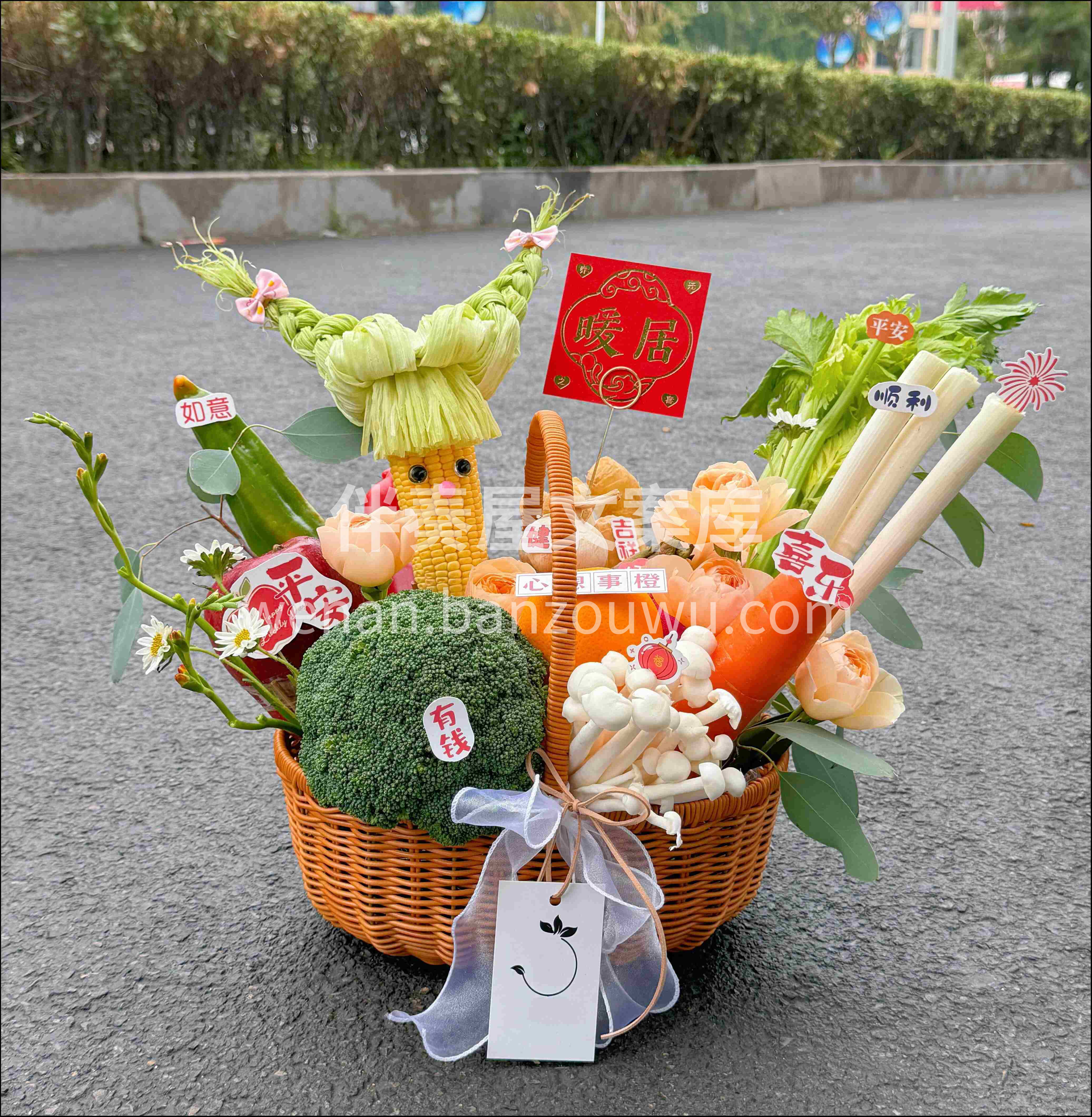 家财万贯蔬菜花篮 🥬送菜新风潮 不仅能吃 配图1