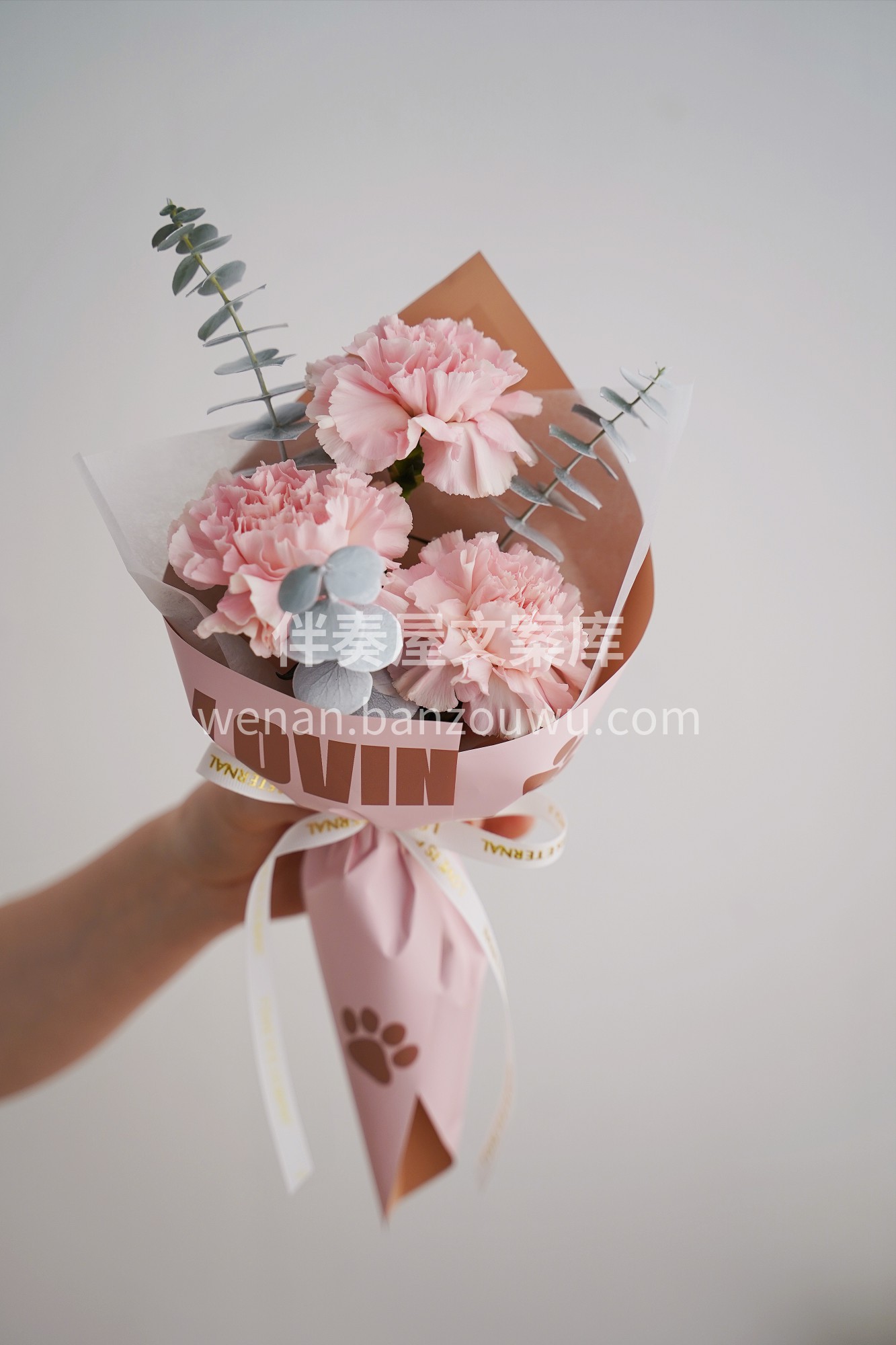 樱花粉康乃馨小花束 迷你小温柔🎀，精致可 配图2