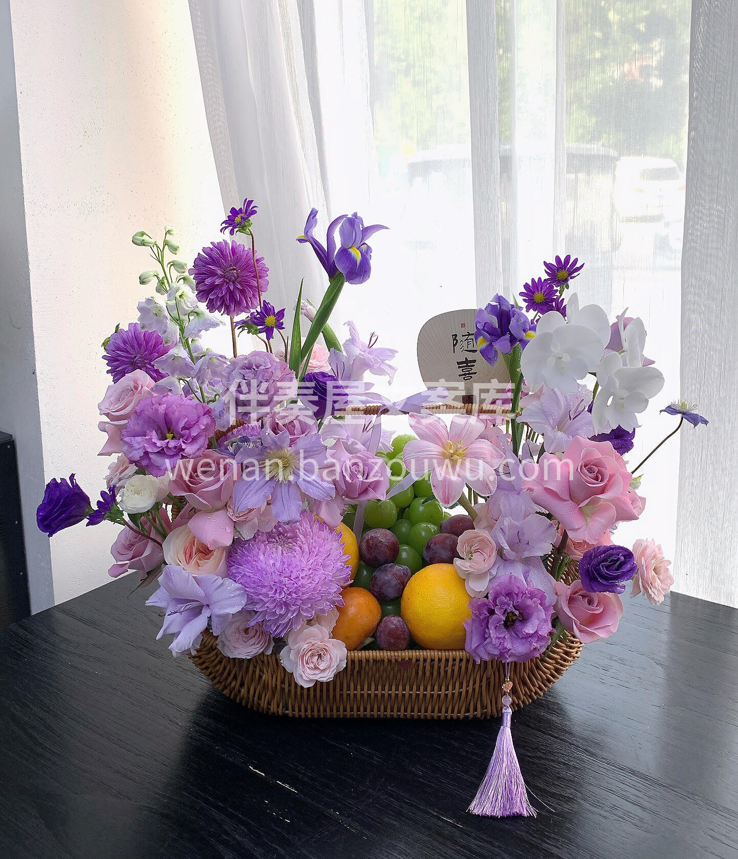 紫色法式果礼手提花篮💜 时光里的紫💜是岁月沉淀的优雅密码✨藏 配图2