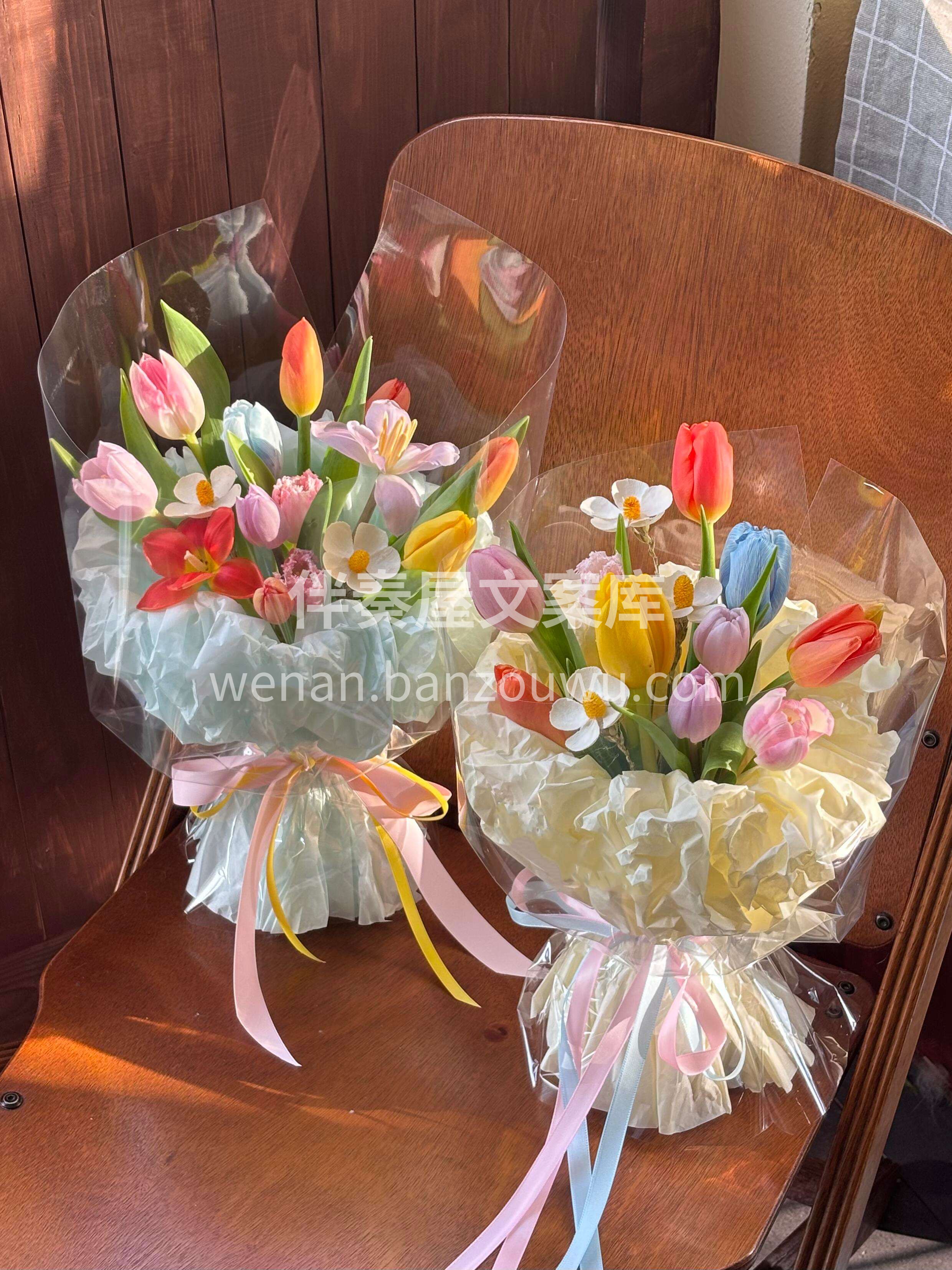 彩色郁金香花束 🧡💛💚❤💙💜💗 拿在手里像握住了整个春天 心 配图2