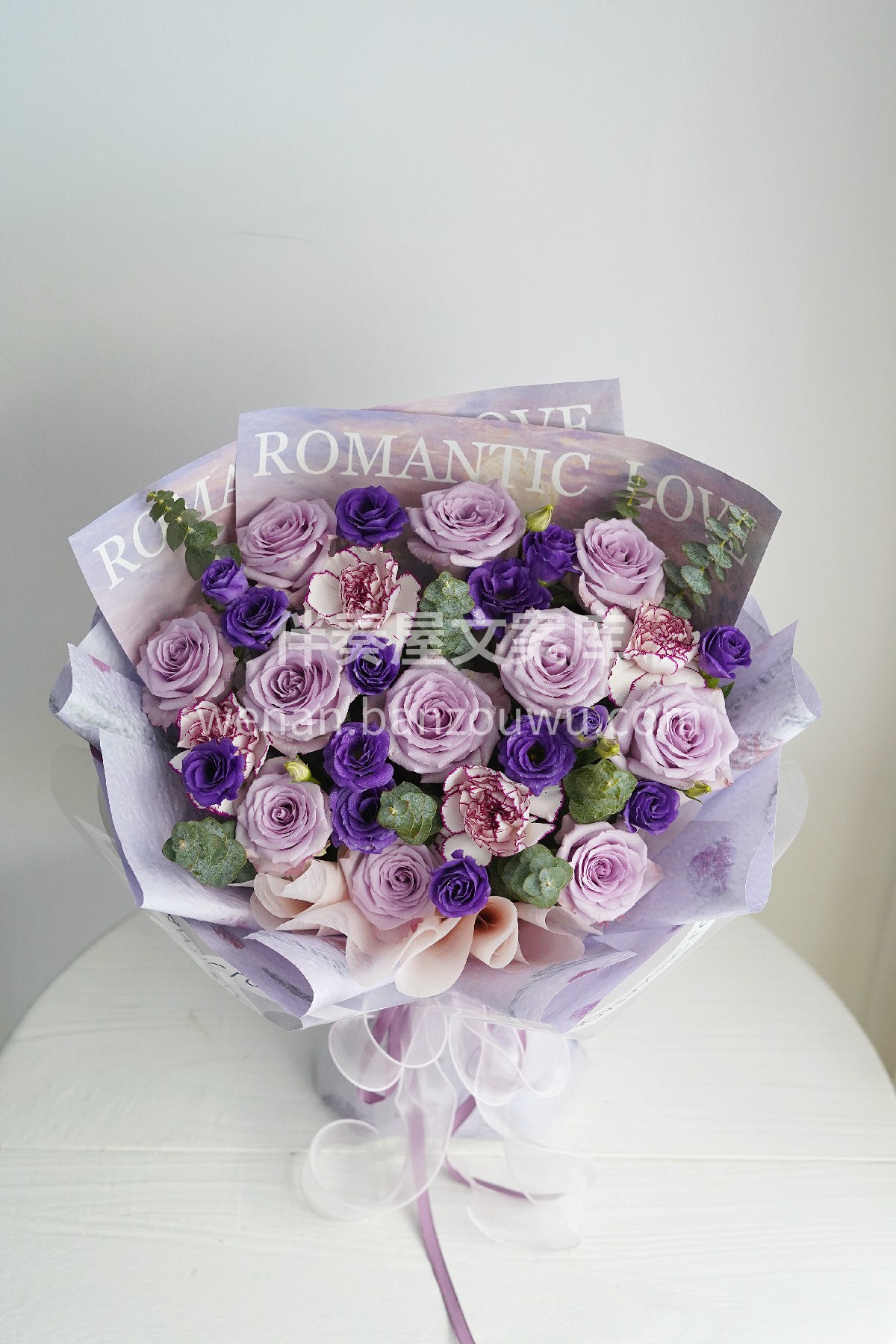 海洋之歌玫瑰花束💐 浪漫真情 🌸珍贵独特 淡紫马卡龙 温柔自 配图1