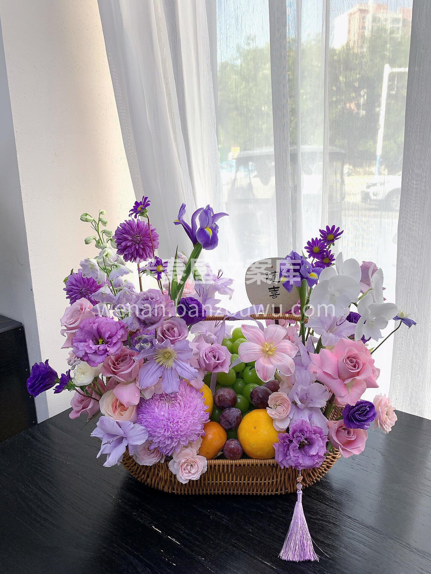 紫色法式果礼手提花篮💜 时光里的紫💜是岁月沉淀的优雅密码✨藏 配图1