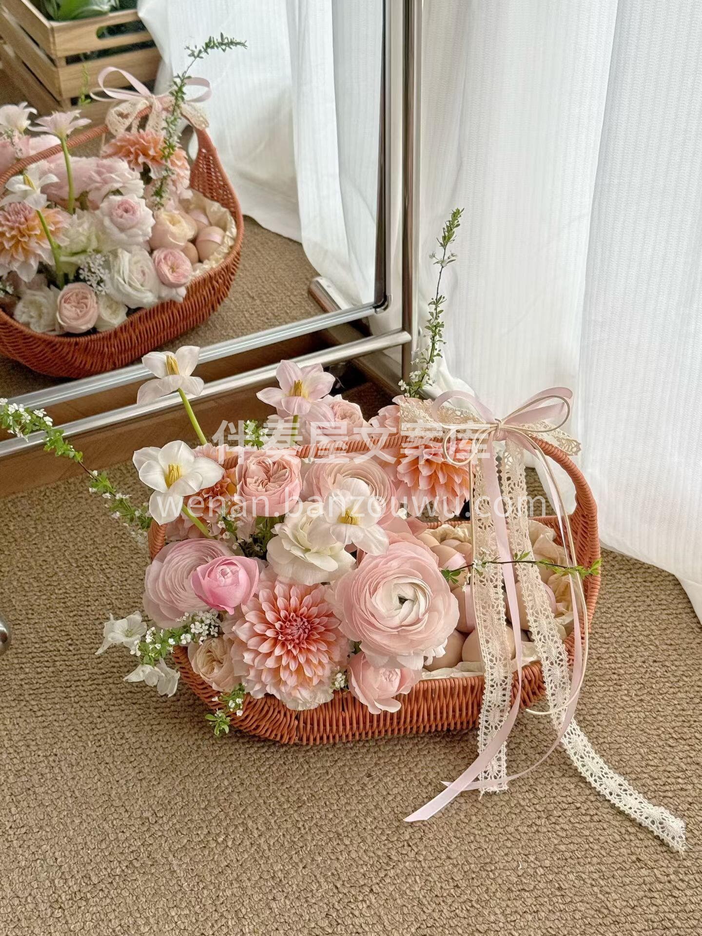 粉色系鸡蛋手提花篮🌷 一篮温柔🌸万般诚意💕 配图2