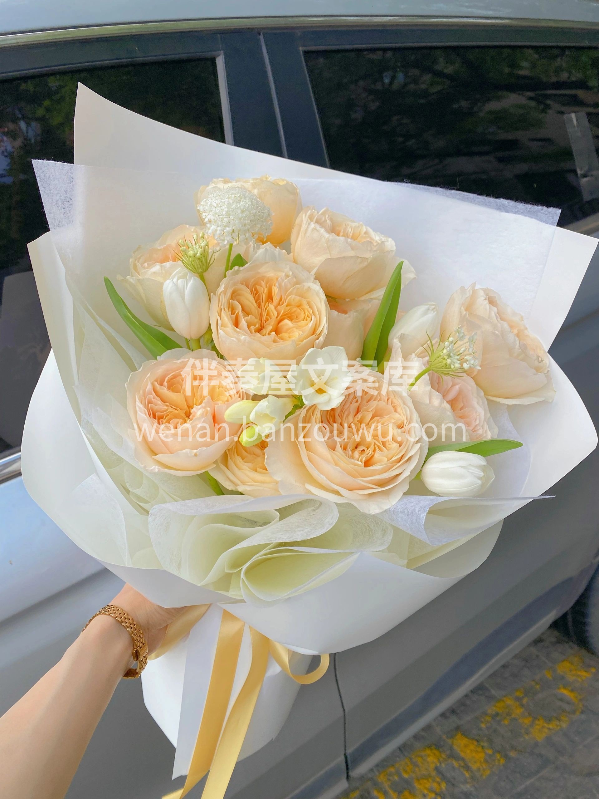 客订朱丽叶花束 不需要很复杂的包装，😘就