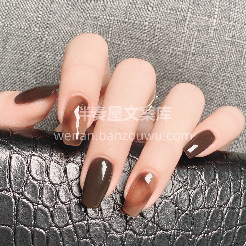 琥珀豹纹美甲有人爱吗❤️ 咖啡色+琥珀色 配图2