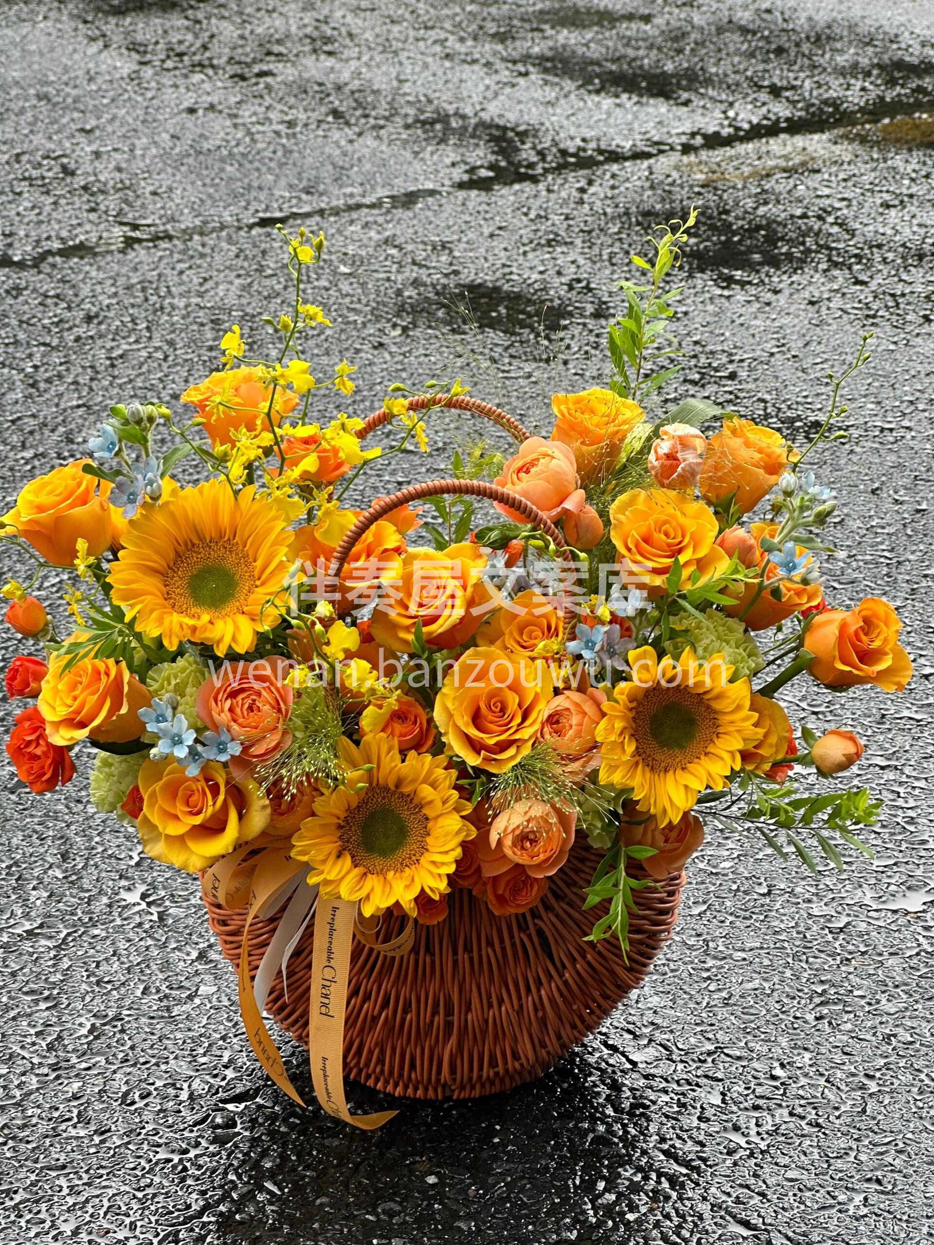 向日葵手提花篮🌻 把阳光装进篮子里☀️ 饱满的花盘追着光生长 配图3