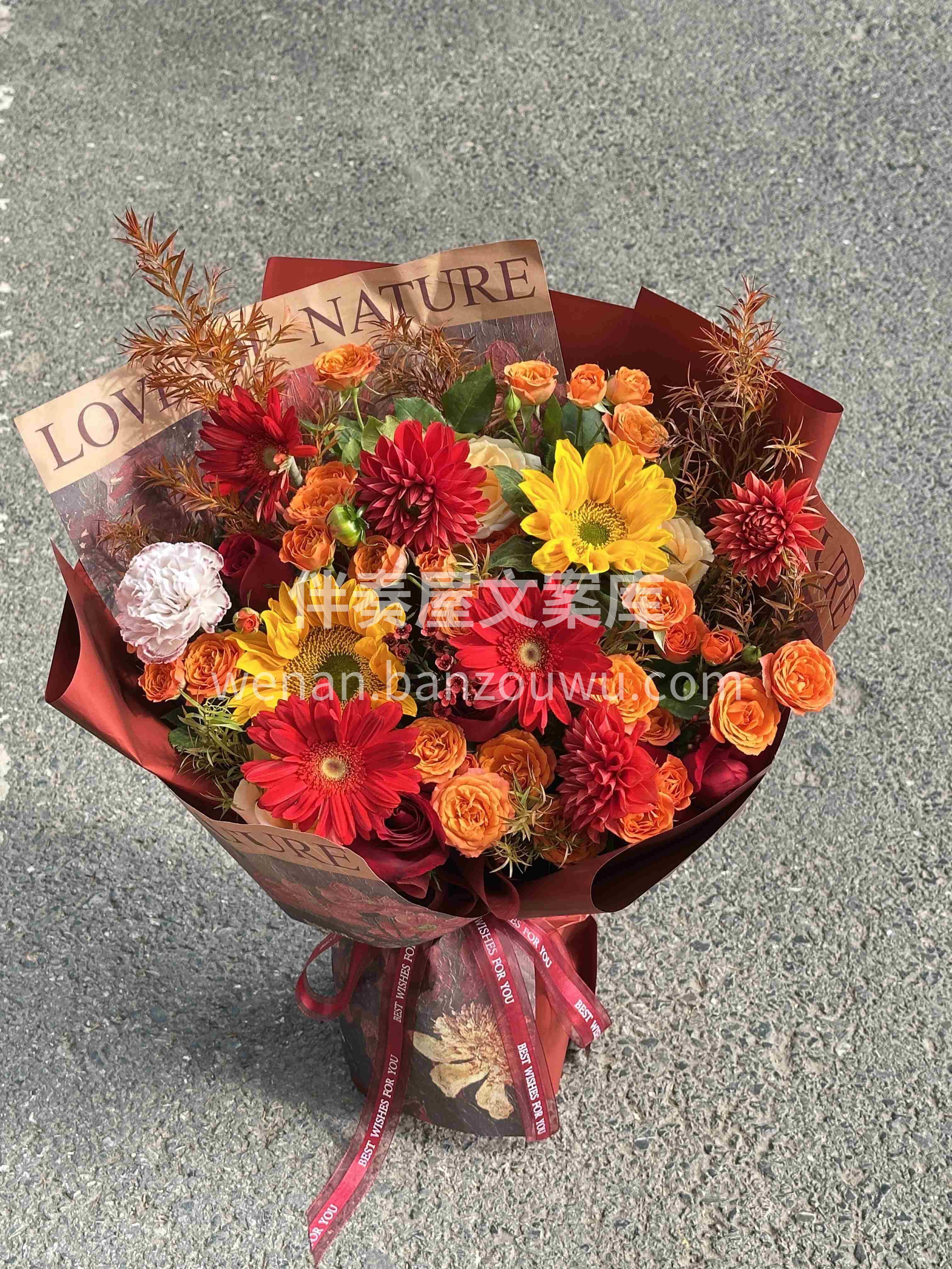 红橙色系花束❤️热烈不张扬 红的炽烈🌹橙的明媚🧡 适配庆典或 配图3