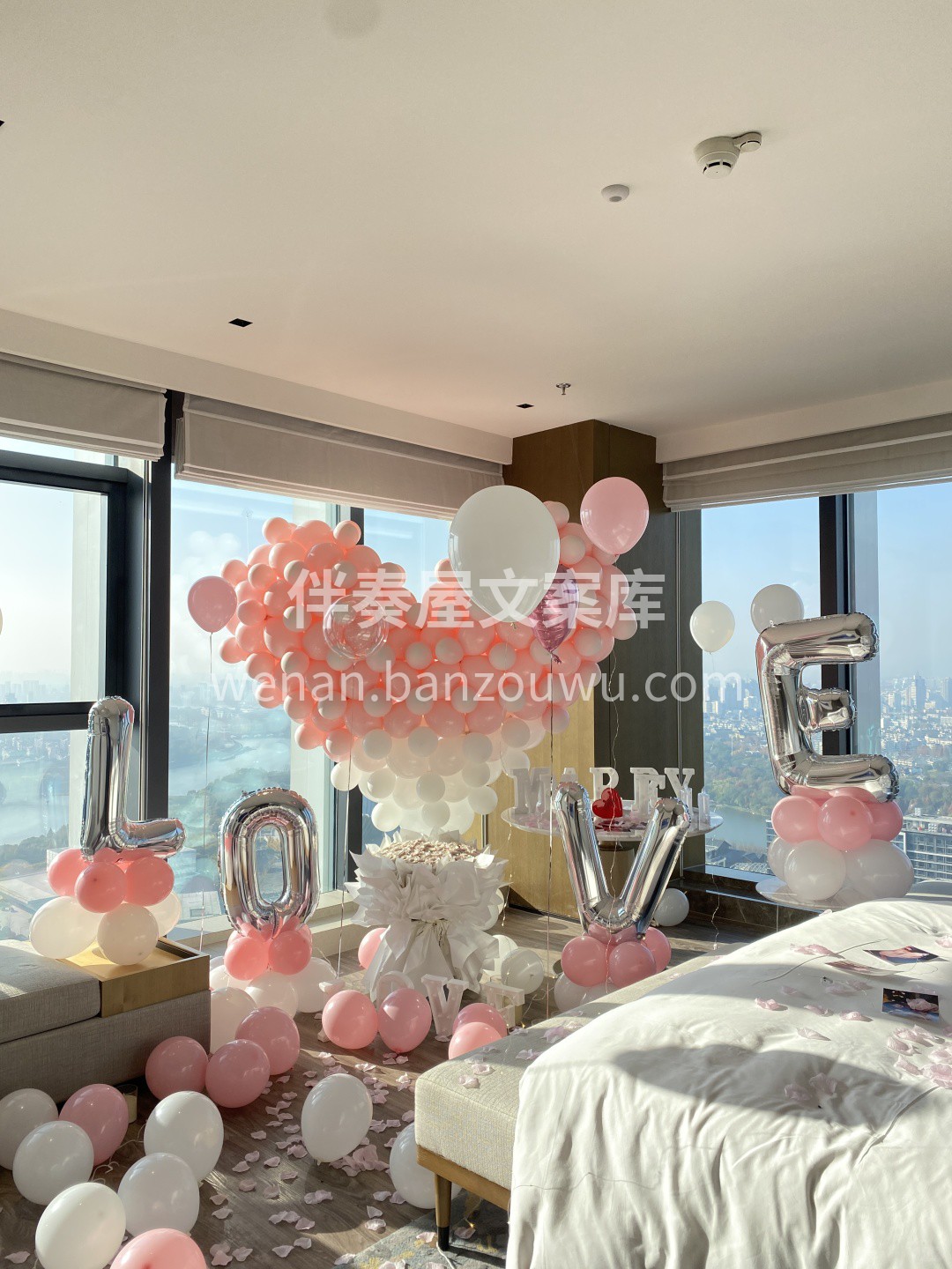 🎈粉色系求婚气球布置 每一个重要的日子都值得被期待✨ 始于心 配图1
