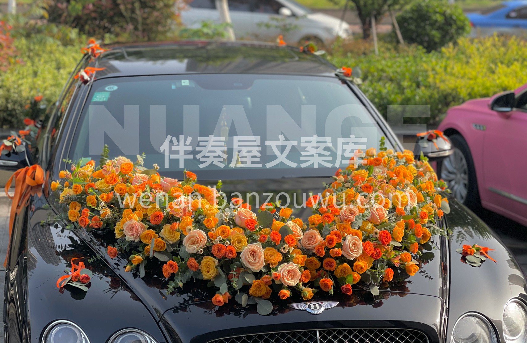 橙黄色系v型婚车 给人一种温暖阳光🌞的感 配图1